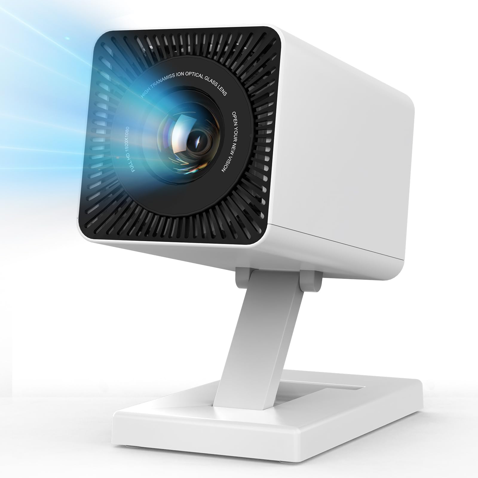 پروژکتور کوچک, پرتابل با کیفیت تصویر 4K و وای فای 6 و بلوتوث 5.4, 150 لومن ANSI, اصلاح عمودی اتوماتیک, پروژهور هوشمند سینمای خانگی 130 اینچ برای تلفن، کامپیوتر شخصی، HDMI USB، لپ تاپ