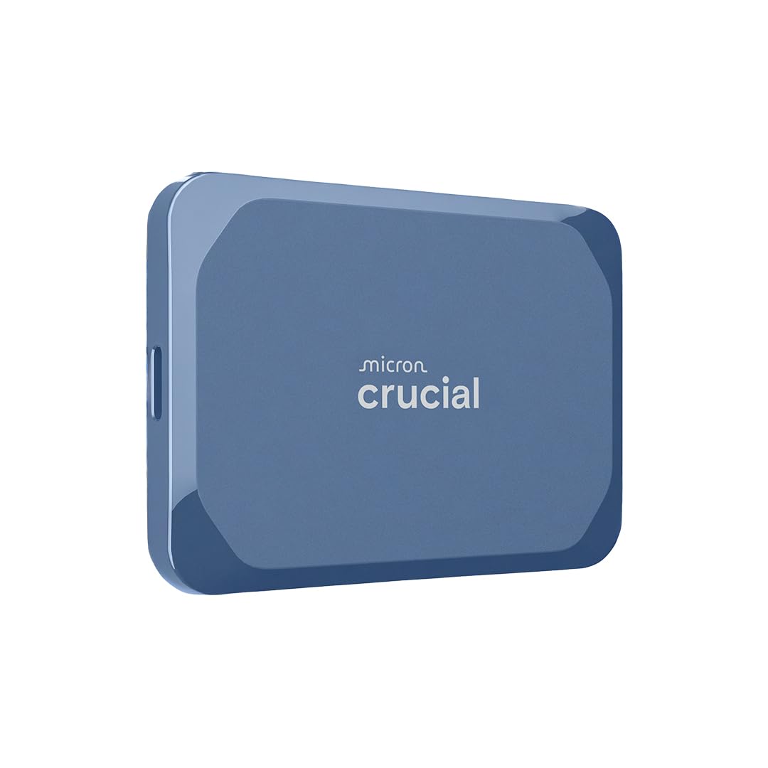 حافظه فلش قابل حمل Crucial X10 8TB، تا 2،100 مگابایت در ثانیه، USB 3.2 USB-C، درایو حالت جامد خارجی، سازگار با ویندوز، مک و اندروید، فضای ذخیره‌سازی قوی برای بازی ها، عکس ها و فایل ها، آبی - CT8000X10SSD9-02 8TB X10 (آبی)