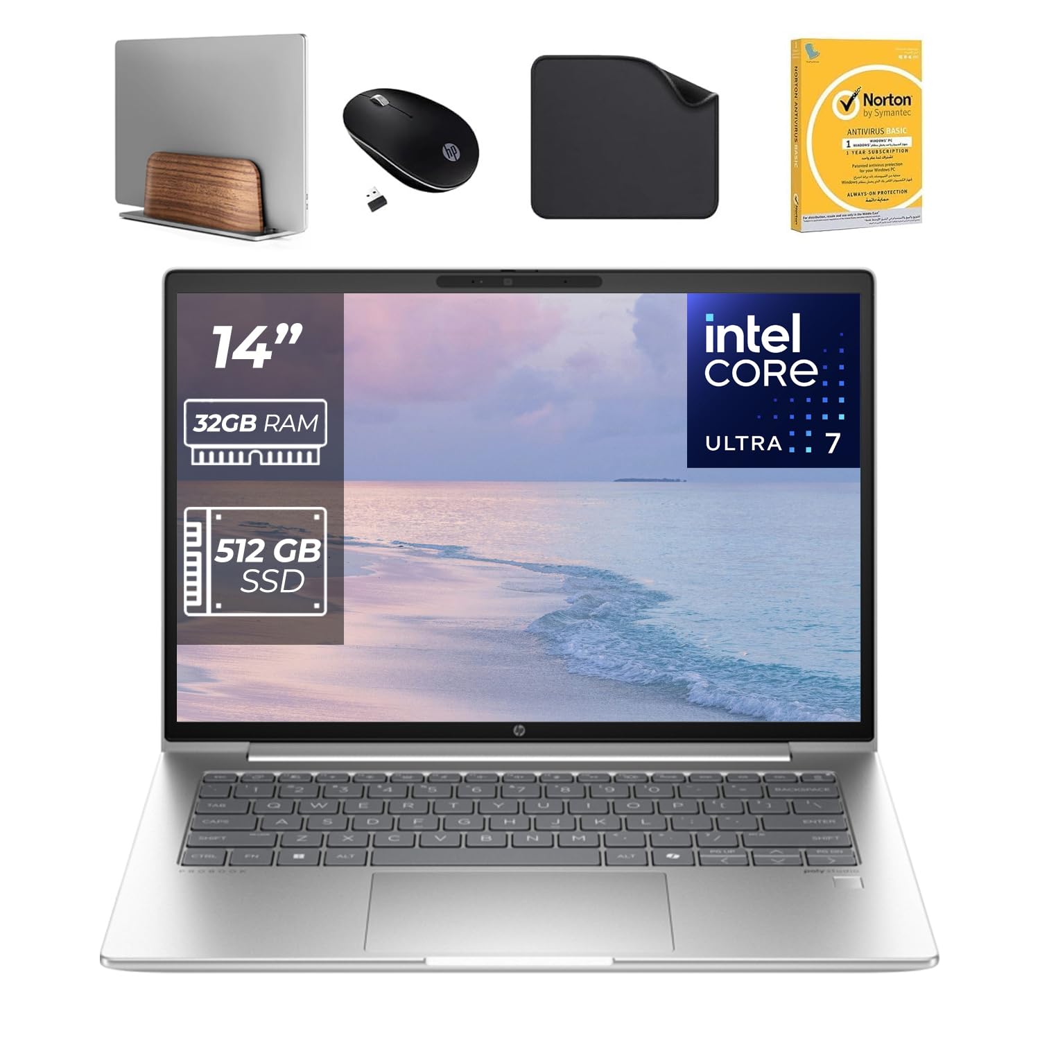 لپ تاپ اداری ایچ‌پی 14 اینچ ProBook 440 G11، اینتل آلترا 7-155U، ۳۲ گیگابایت رم DDR5، ۵۱۲ گیگابایت حافظه SSD، ویندوز ۱۱ پرو، دوربین فول اچ‌دی ۱۰۸۰پی (شامل ایستاده نگهدارنده لپ تاپ مدل ۱st Wave + ماوس بی‌سیم + آنتی‌ویروس + پد موس) - A22YBEA ۳۲ گیگابایت رم | ۵۱۲ گیگابایت SSD