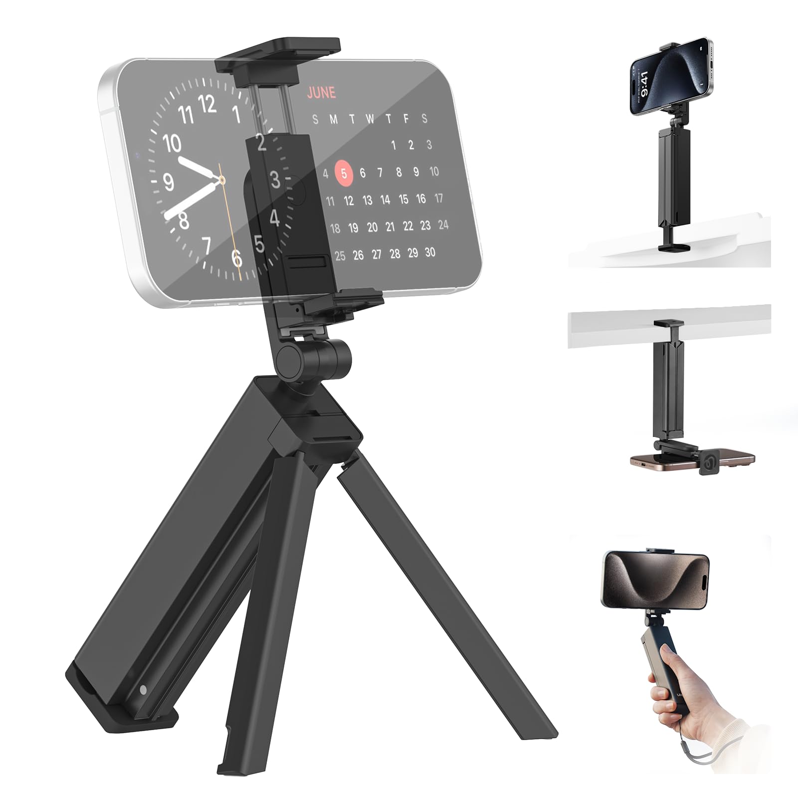 ULANZI SK-20 Travel Essentials Airplane Phone Holder، Phone Tripod 360° Rotation،Travel Must Have Handsfree Cellphone Stand برای میز، Flight Essential Universal Adjustable Stand for Train Table