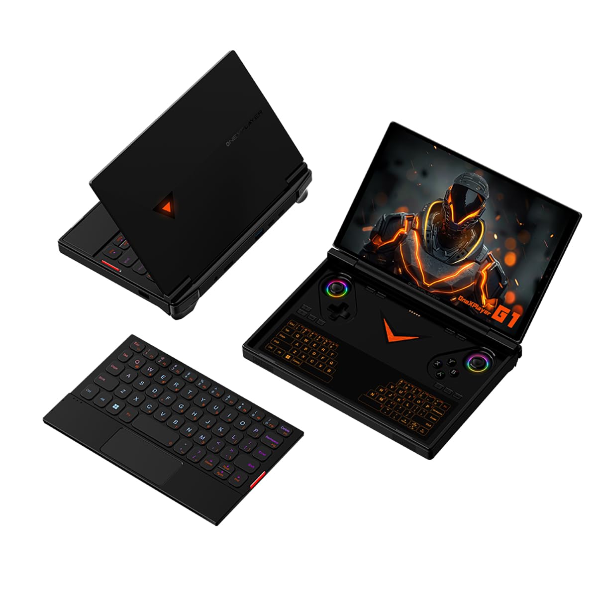 یک دستگاه کامپیوتر قابل حمل ONE XPLAYER G1 با AMD Ryzen AI 9 HX 370، لپ تاپ 2 در 1 با صفحه نمایش لمسی 8.8 اینچی 144Hz 2k، 32 گیگابایت رم و 2 ترابایت حافظه داخلی SSD