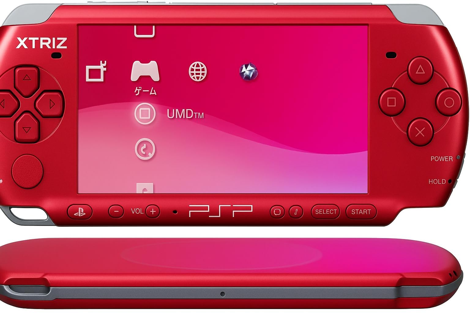 XTRIZ PSP 3006 Handheld Gaming Console, 46 Pre-installed Games, Memory Card Included (RED)