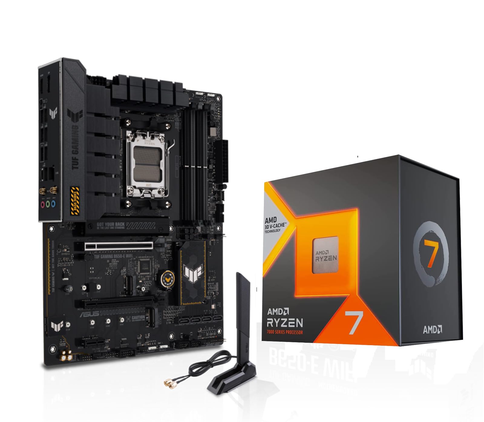 باندل پردازنده AMD Ryzen 7 7800X3D CPU همراه با مادربرد ASUS TUF Gaming B650-E WiFi AMD B650 AM5 ATX Ryzen 7 7800X3D + ASUS TUF GAMING B650-E WIFI از Micro Center را ترجمه می‌کند.