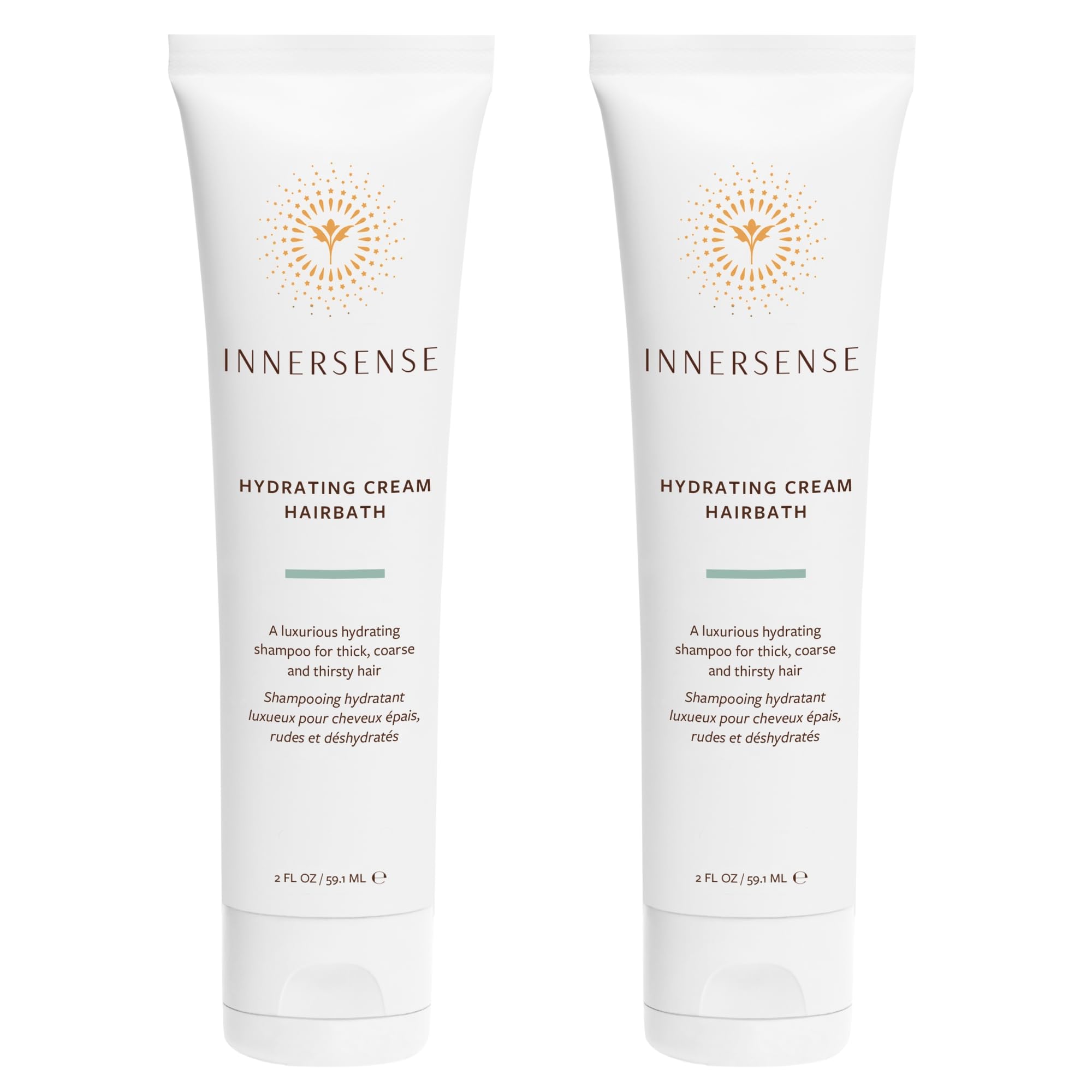 INNERSENSE Organic Beauty - شامپو کرم موهای طبیعی هیدراته‌کننده | هیدراته‌کننده، تغذیه‌دهنده، برای پوست‌سر خشک | بدون سمی، بدون آزار به حیوانات، مراقبت از موهای تمیز (2 بسته - 2 فلوئید اونس | هر کدام 59.1 میلی‌لیتر) 2 اونس (بسته‌ای از 2)
