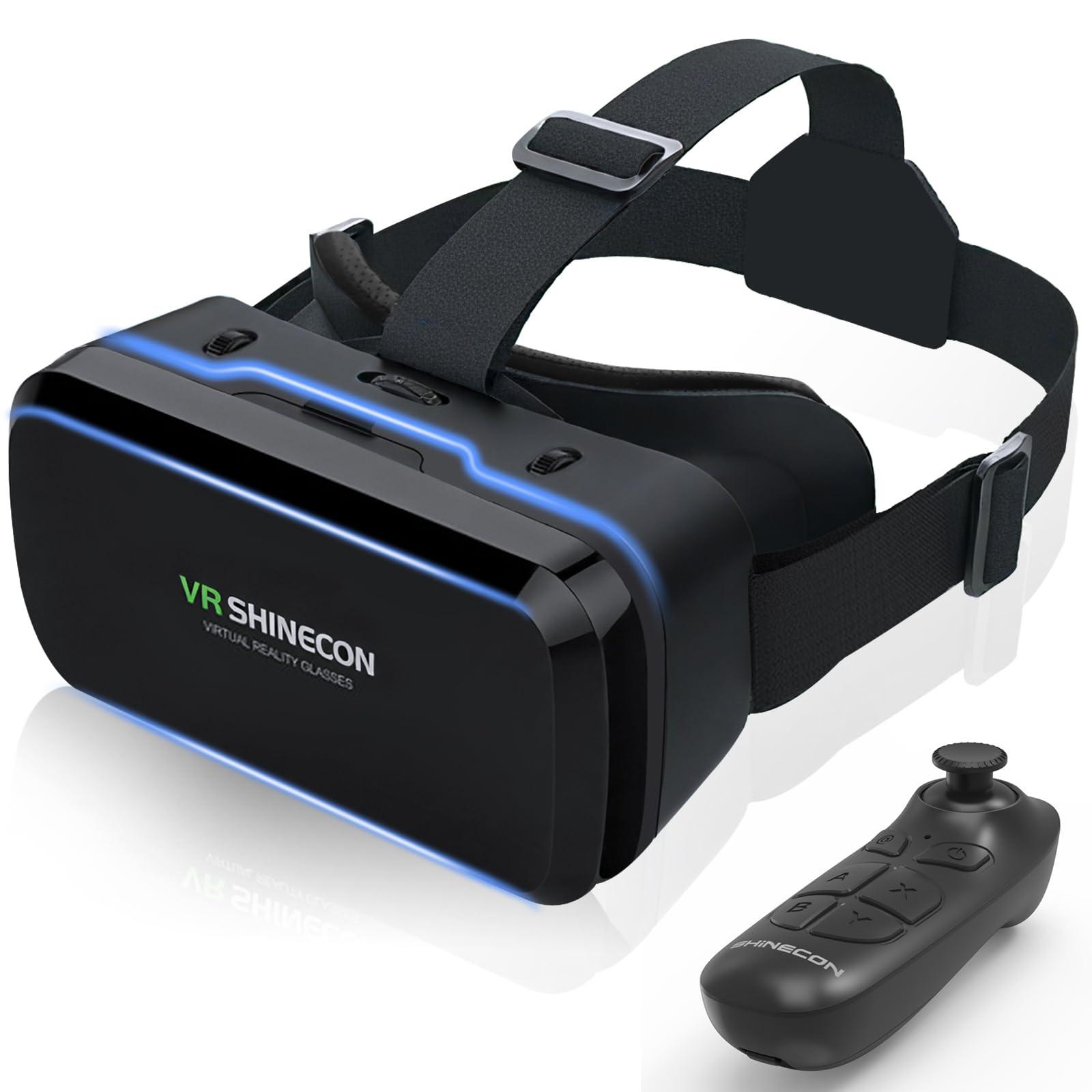 هدست‌های واقعیت مجازی VR برای تلفن همراه گوشی سلولار، عینک‌های سه‌بعدی 3D برای تماشای تلویزیون، فیلم‌ها و بازی‌های ویدئویی که از صفحه موبایل 4 تا 6 اینچی و با زاویه دید 100 درجه پشتیبانی می‌کنند (رنگ مشکی)