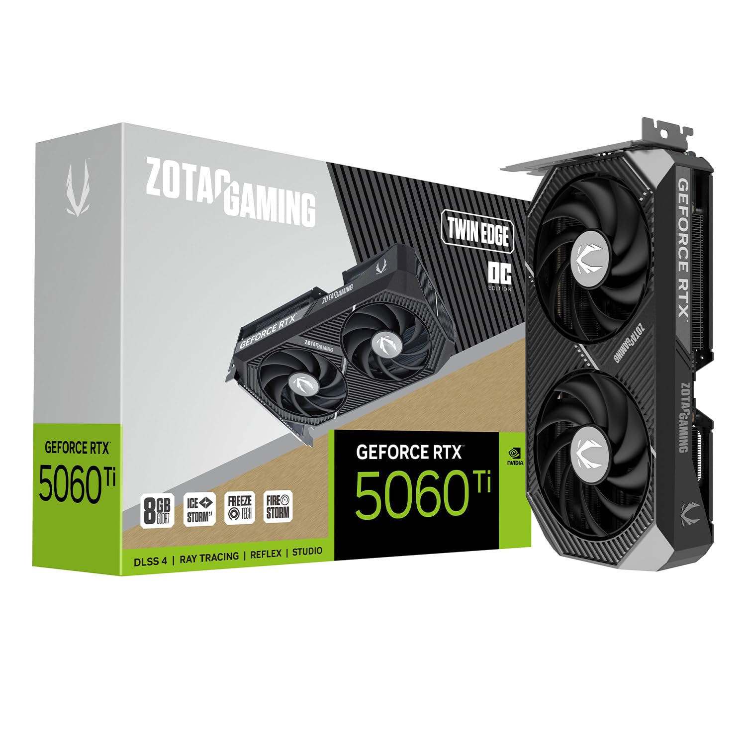 تابلوی گرافیکی ZOTAC Gaming GeForce RTX 5060 Ti 8GB Twin Edge OC با شناسه‌ی محصول ZT-B50610H-10M VD9183