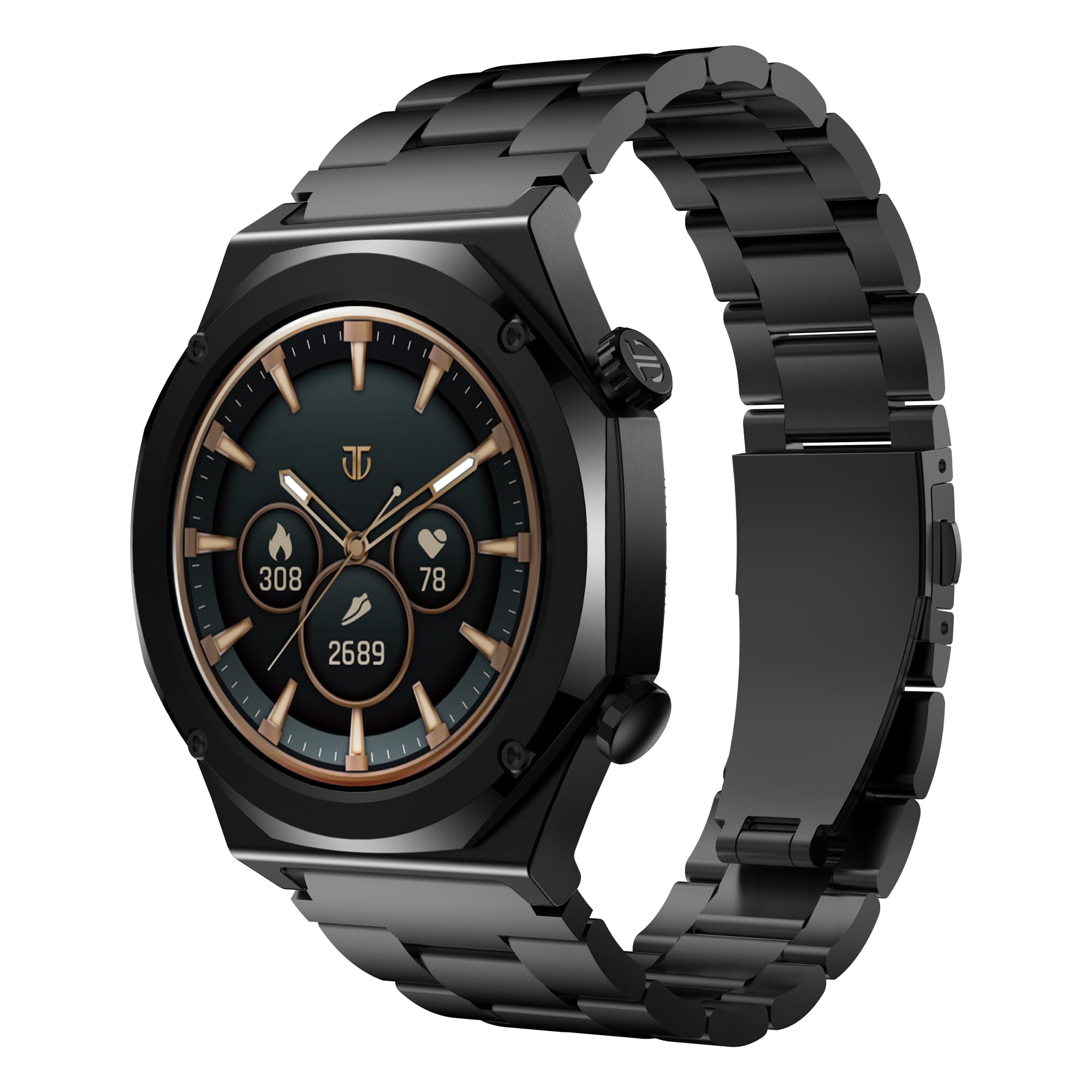 ساعت هوشمند TITAN Maestro، نمایشگر AMOLED 1.43 اینچ، قاب تیتانیم با باند فلزی، ناوبری GPS، تماس بلوتوث، مقاوم در برابر آب IP67 (مشکی)