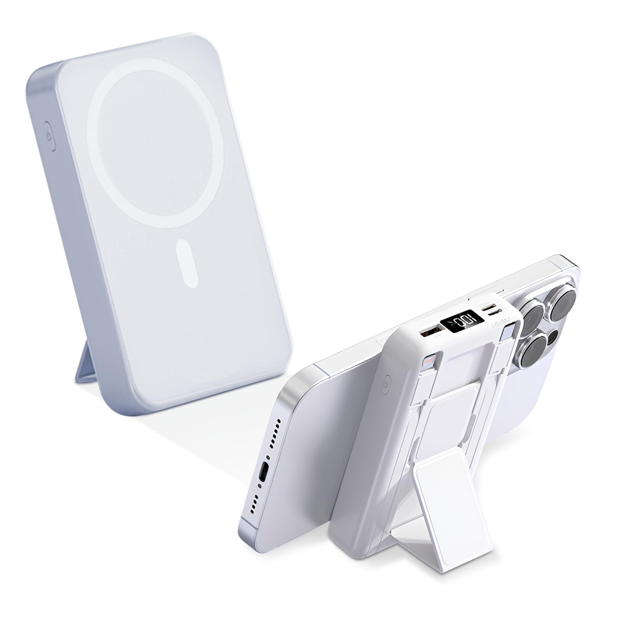 پاوربانک ۱۰۰۰۰mAh با نمایشگر LED - شارژر قدرتمند همراه با خروجی USB-C و USB-A - شارژر همراه فوق باریک برای مسافرت و فعالیت‌های خارج از منزل