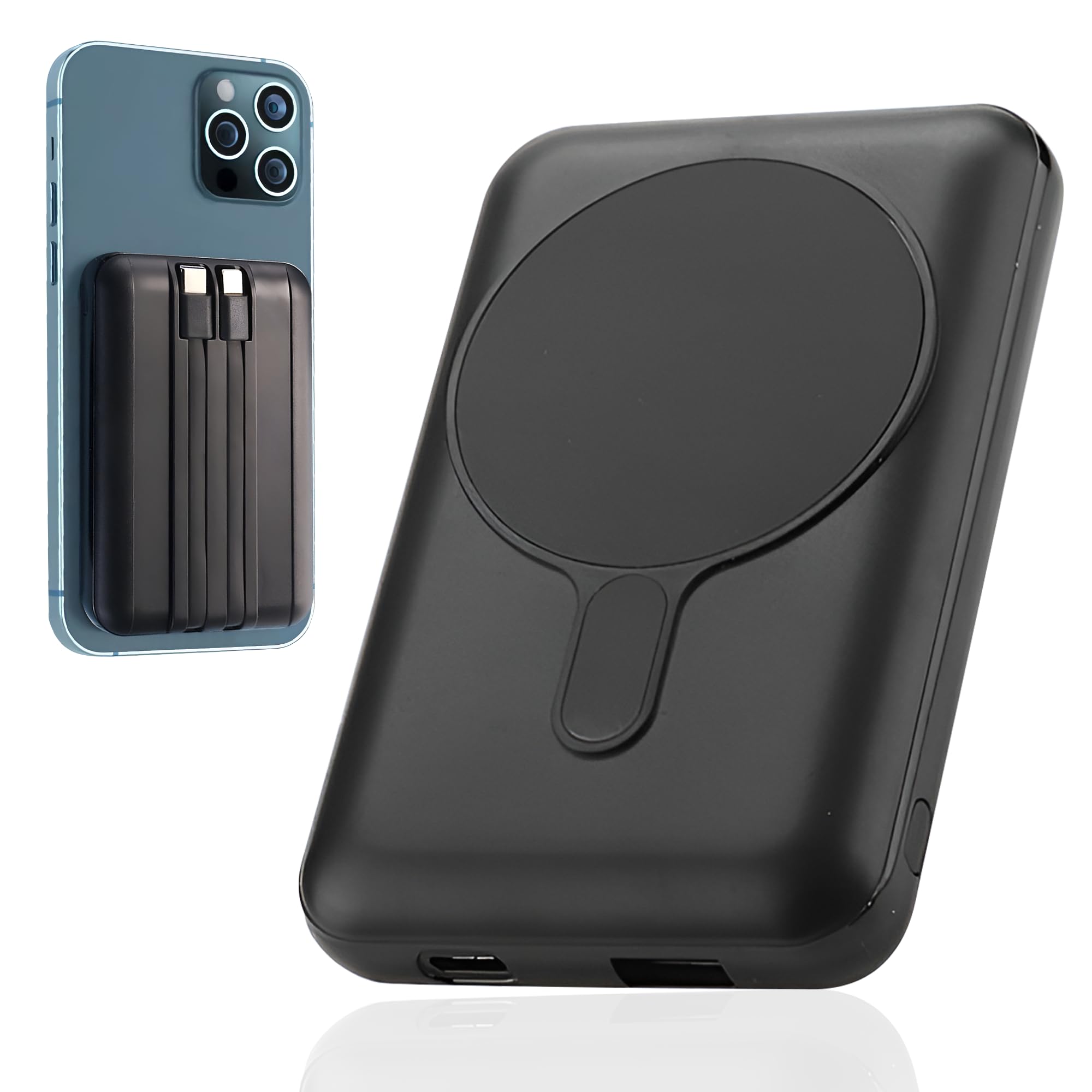 پاوربانک 10000mAh شارژ سریع - پاوربانک فوق‌العاده نازک با USB-C، USB-A، خروجی C داخلی - شارژر قابل حمل کوچک با نمایشگر LED برای سفر و بیرون‌رفتن