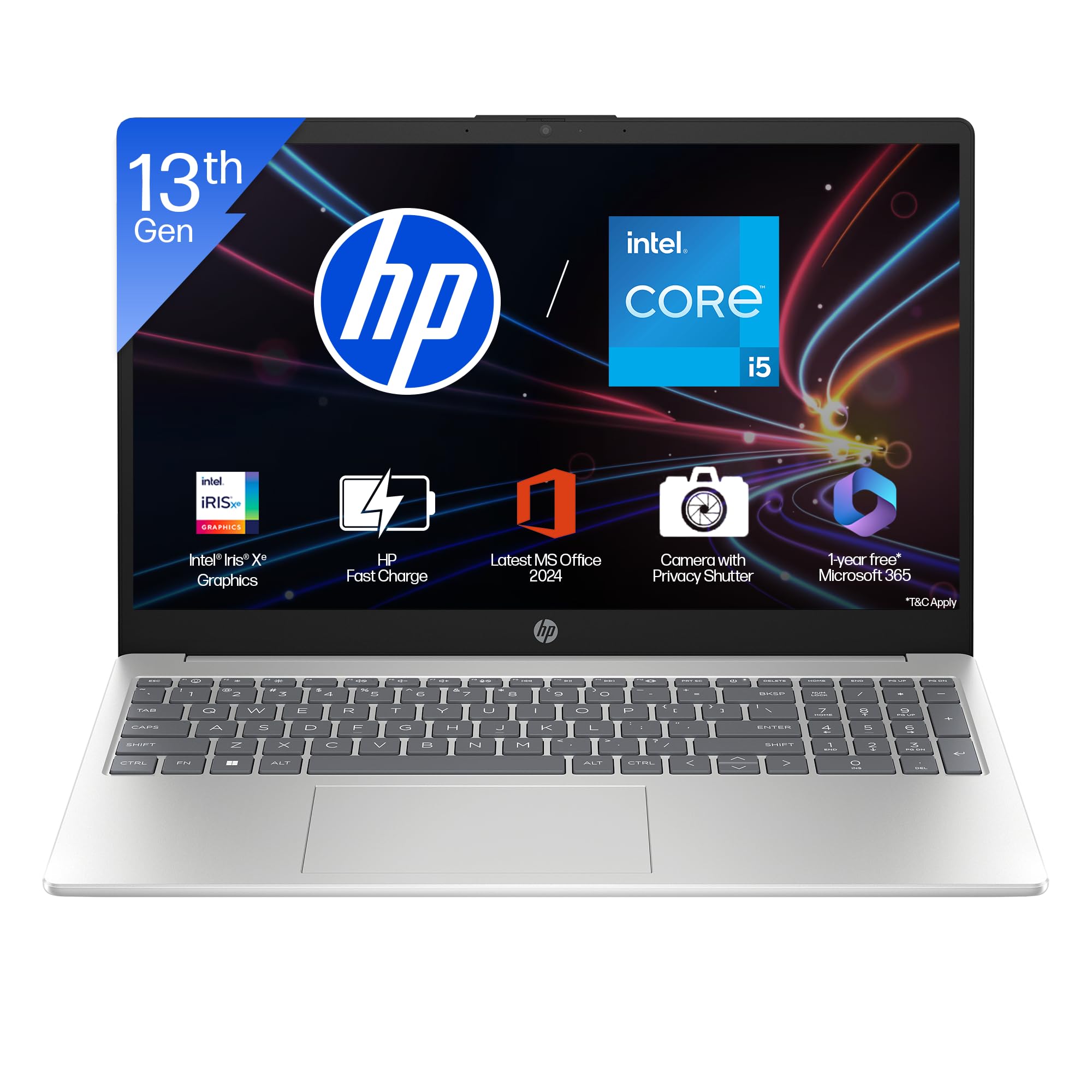 اینتل کور i5-1334U نسل 13، (16 گیگابایت DDR4، 512 گیگابایت SSD) ضد تابش، لبه میکرو، صفحه نمایش FHD، 15.6 اینچ / 39.6 سانتی‌متر، ویندوز ۱۱، آفیس ۳۶۵، نقره‌ای،