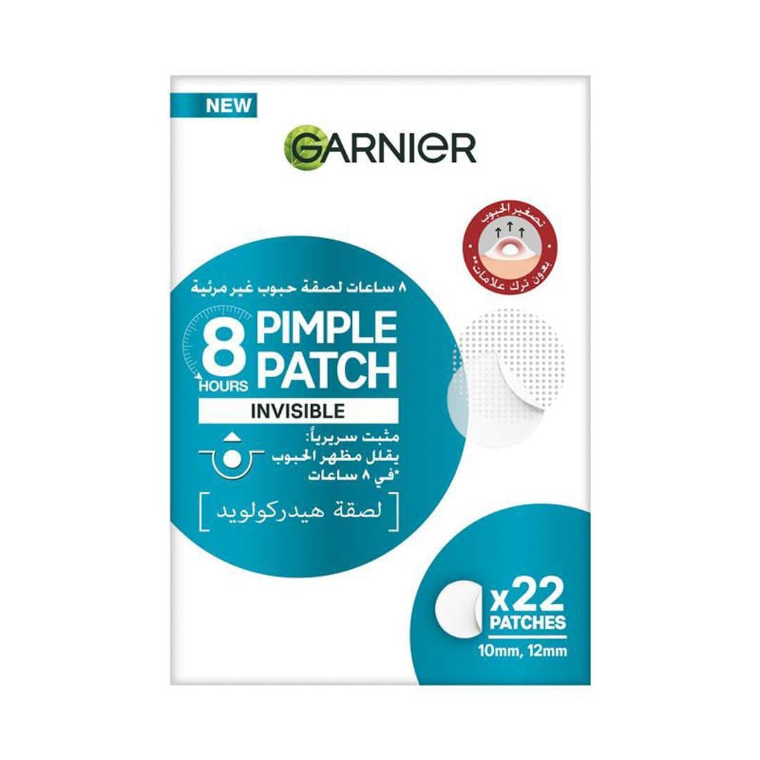پوست چاقویی نامرئی Garnier SkinActive برای پوشش لکه های جوش، پاک سازی سریع در 8 ساعت، استیکرهای لکه ای برای صورت، (22 پچ)، نامرئی زیر آرایش، با هیدروکلوئید، در 2 سایز، ساخت کره، بسته یک عدد
