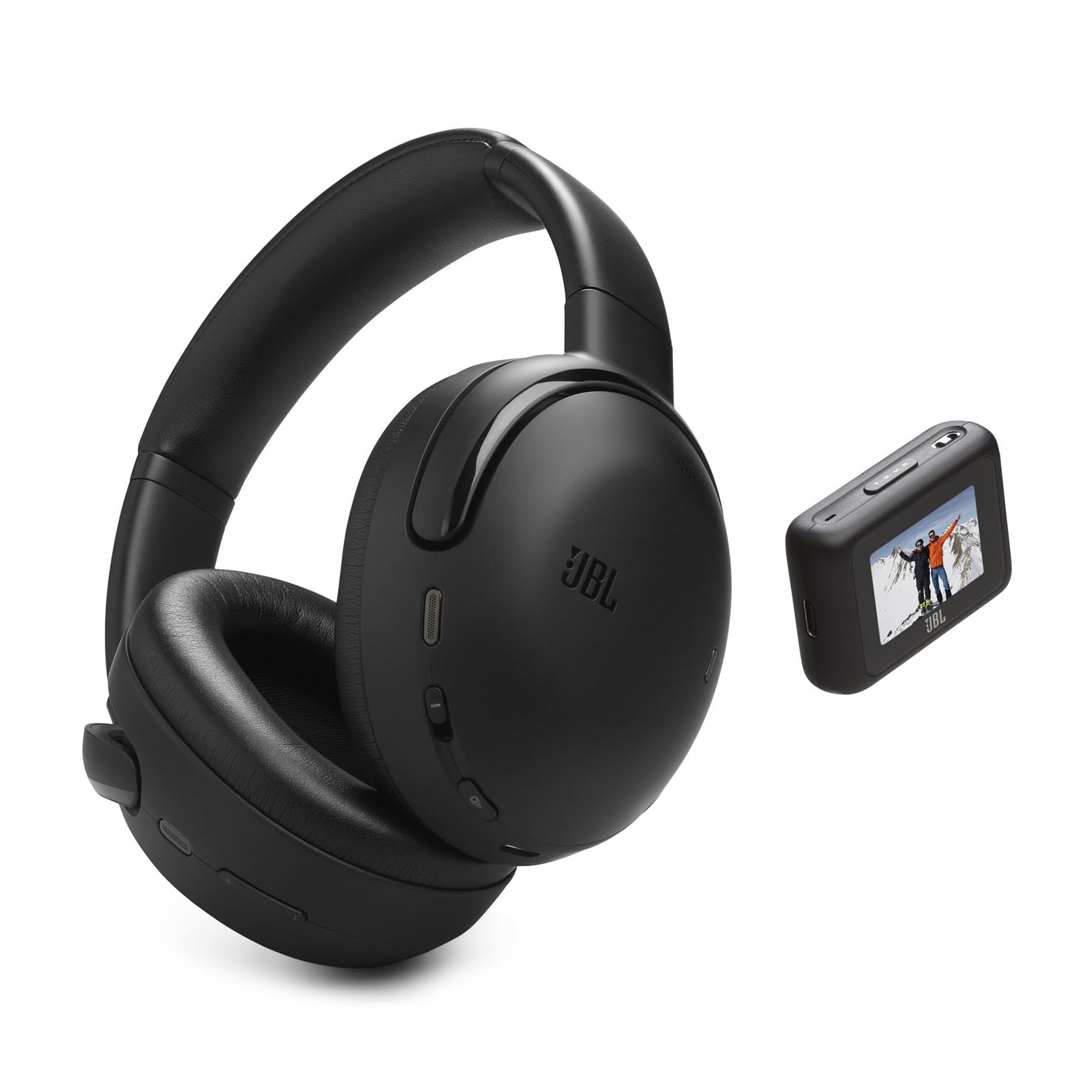 هدفون بی‌سیم JBL Tour One M3 Smart Tx - Over-Ear با قابلیت کنسل نویز و تراکنشنر هوشمند، صدای با کیفیت بالا (3.5 میلی‌متر یا USB-C)، صدای فضایی 360 درجه با پیگیری سر و 70 ساعت پخش (مشکی) Tour One M3 Black