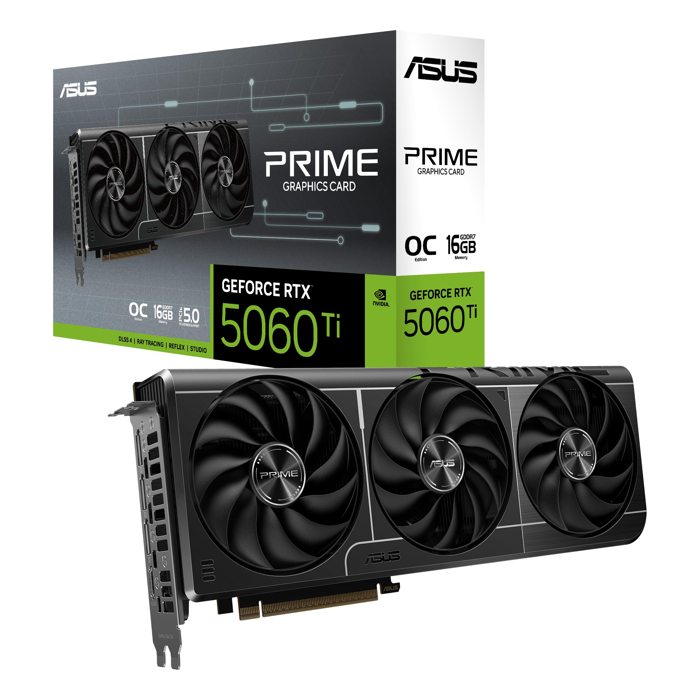 کارت گرافیک ایسوس NVIDIA GeForce RTX™ 5060Ti با 16 گیگابایت PCIe 5.0 GDDR7 نسخه OC/ PRIME-RTX5060TI-O16G