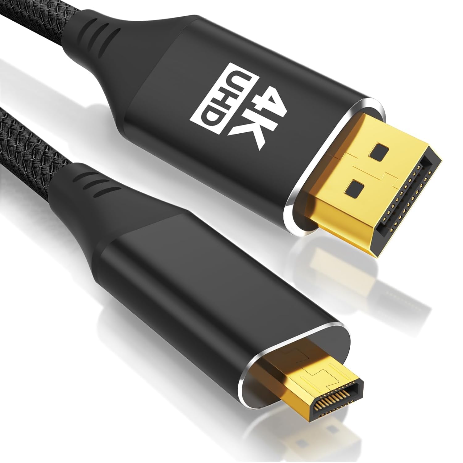 کابل Micro HDMI به DP 4K با طول 3.3 فوت، سرعت بالا یک طرفه 4K@60Hz/2K@120Hz Micro HDMI به کابل Displayport، پشتیبانی از دوربین، لپ تاپ، تبلت، تلویزیون پرداختی، کارت گرافیک/ویدئو، Raspberry Pi Zero W