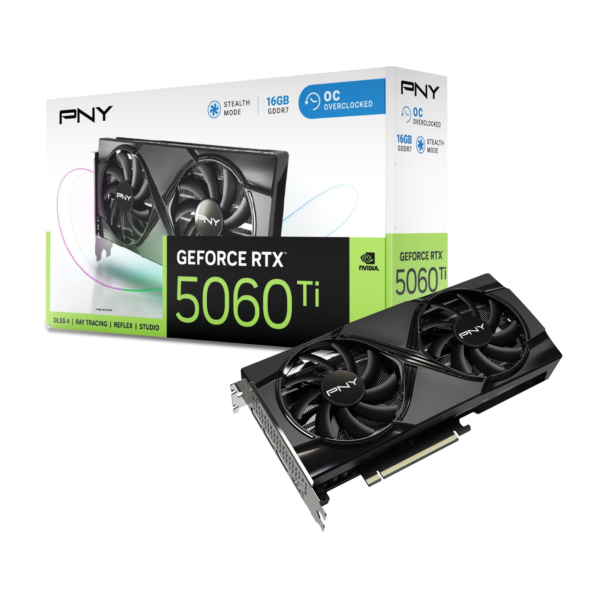PNY GeForce RTX™ 5060 Ti 16GB — کارت گرافیک قابل اورکلاک با فن دوگانه و پشتیبانی از DLSS 4