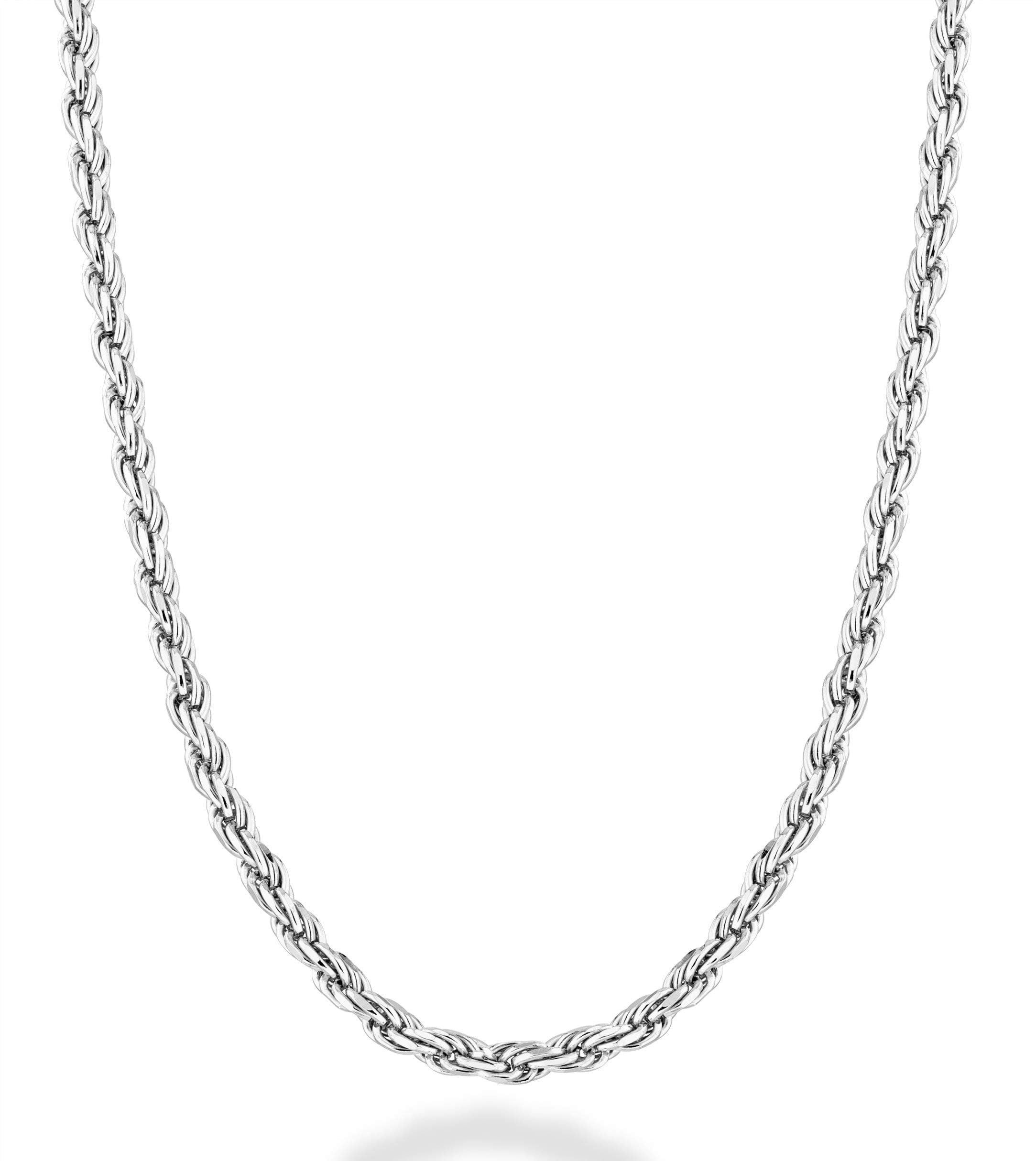 زنجیر طلا 925 استرلینگ ایتالیایی با ضخامت 2 میلیمتر و 3 میلیمتر برش الماس برای آقایان و خانم‌ها، تولید شده از نقره 925 استرلینگ در ایتالیا