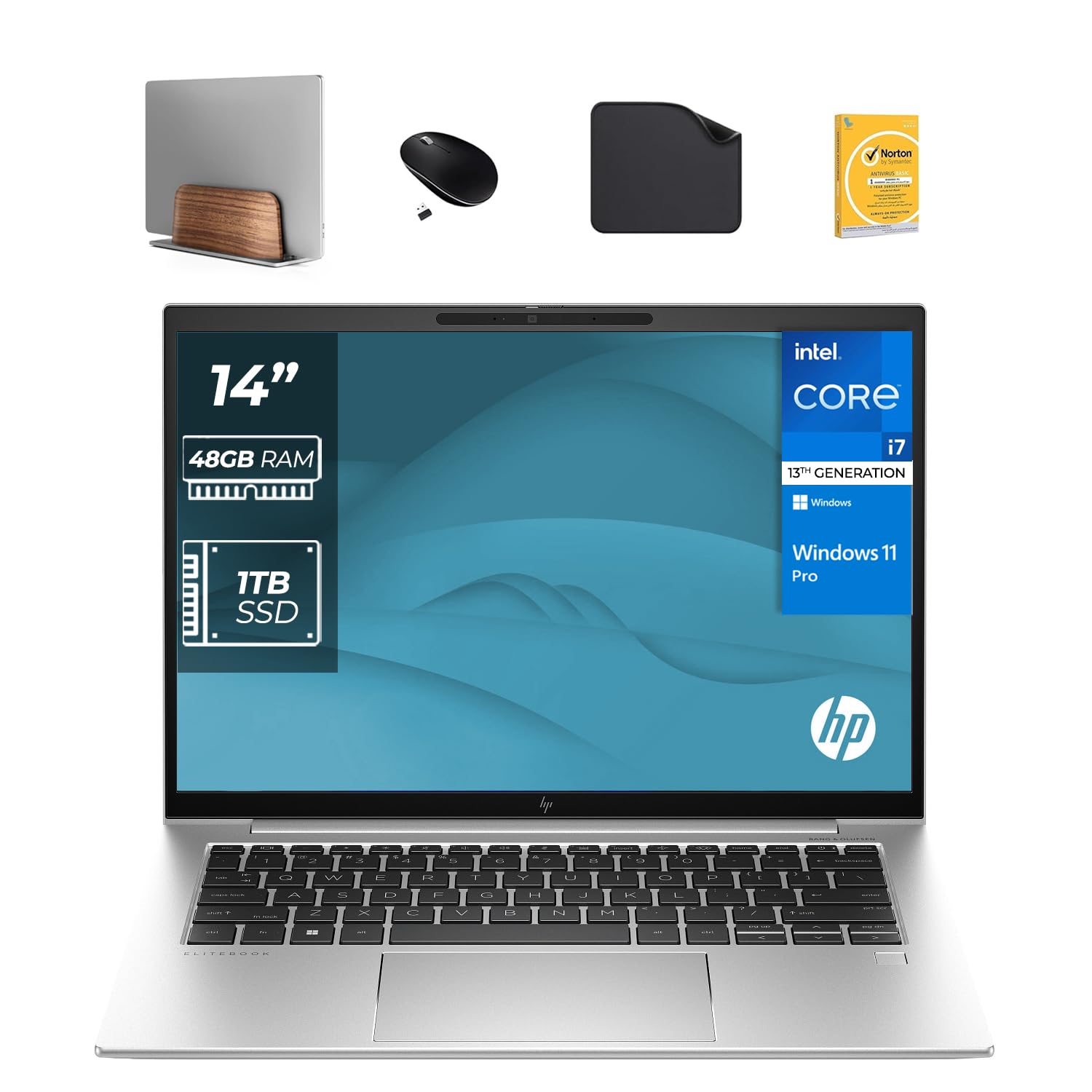 HP ELITEBOOK 840 G10 به همراه نسل ۱۳ Core i7-1335U، صفحه نمایش ۱۴ اینچی، 48 گیگابایت رم، ۱ ترابایت حافظه‌ی جامد، ویندوز ۱۱ پروفشنال، دوربین ۷۲۰p FHD (شامل ایستاده‌ی عمودی لپتاپ + موس بی‌سیم + آنتی‌ویروس + پد موس) (ارتقا یافته) | 48 گیگابایت رم | 1 ترابایت حافظه‌ی جامد