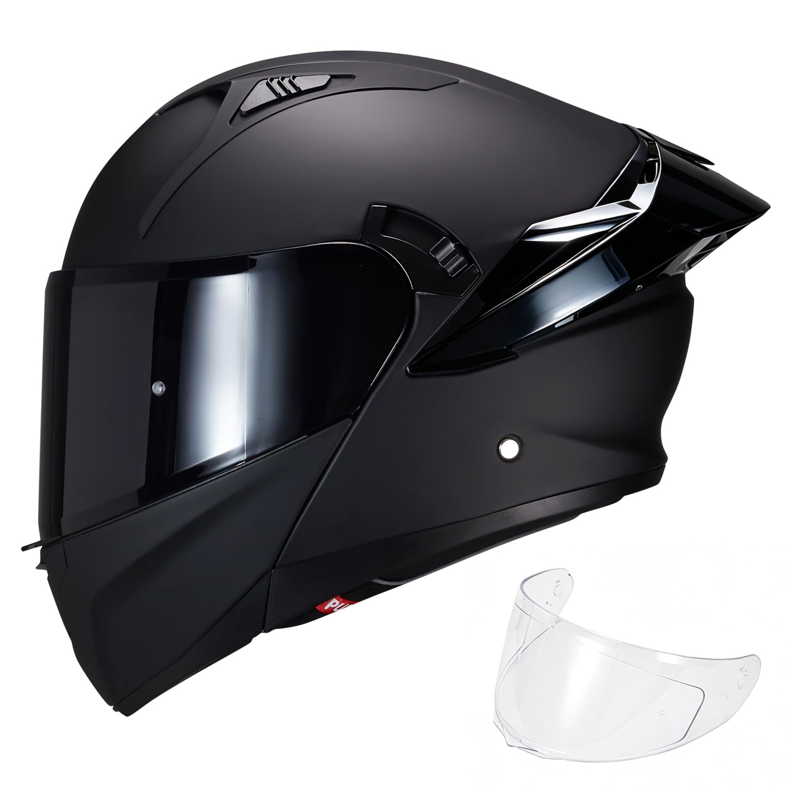کیبورد Motorcycle Helmet با دو ویزور، کیپ حفاظتی تمام صورت FF808 کیجنگان دوتاجا برای بزرگسالان مردان و زنان SJ-809 رنگ مشکی مات XXL تایید شده توسط DOT