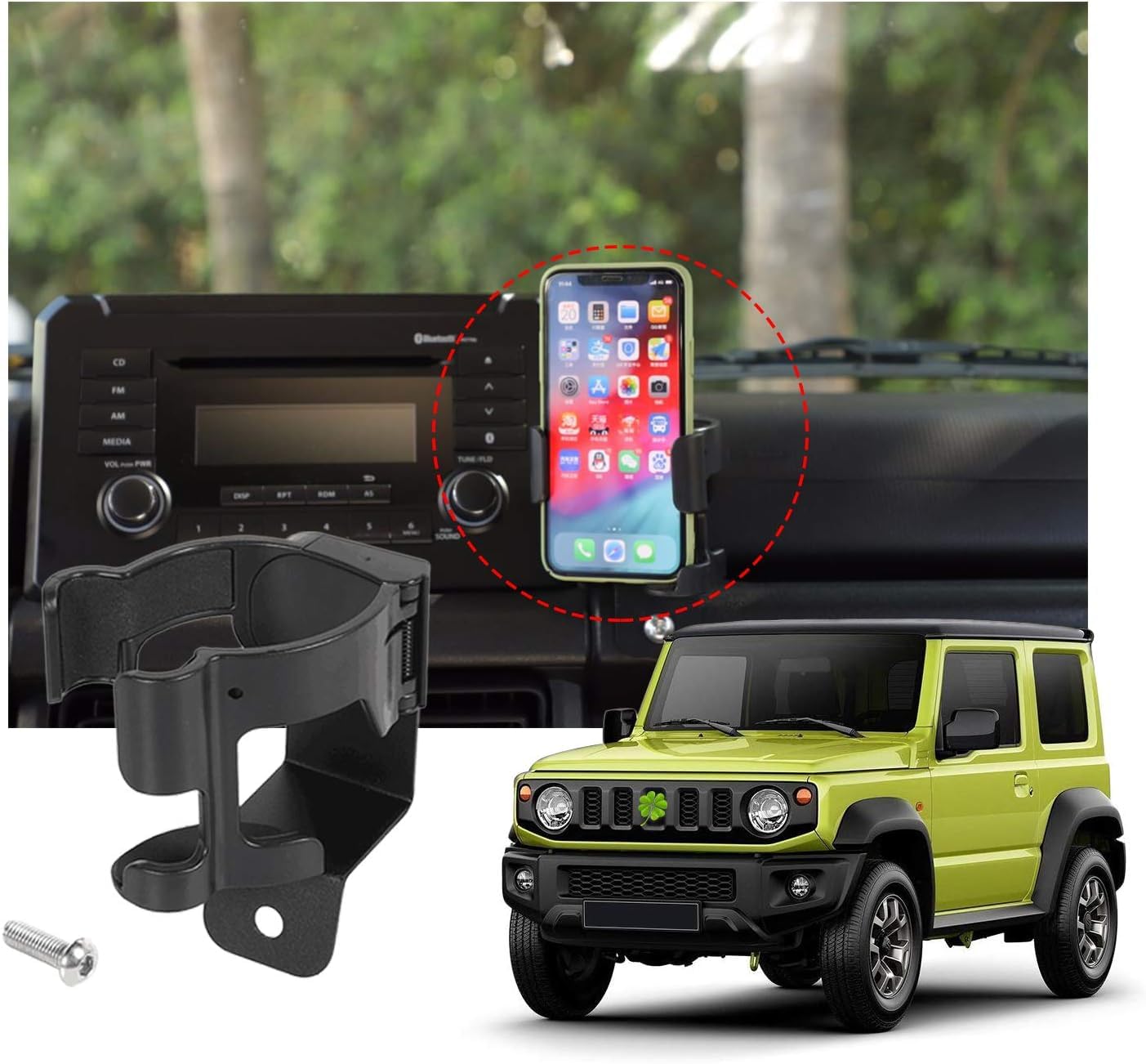 نگهدارنده فنجان و گوشی 2 در 1 برای سوزوکی جیمنی JB64 JB74W 2019 2020 2021 2022 2023 2024، لوازم جانبی سوزوکی جیمنی 2024 2025 نگهدارنده فنجان چند منظوره خودرو برای خودرو