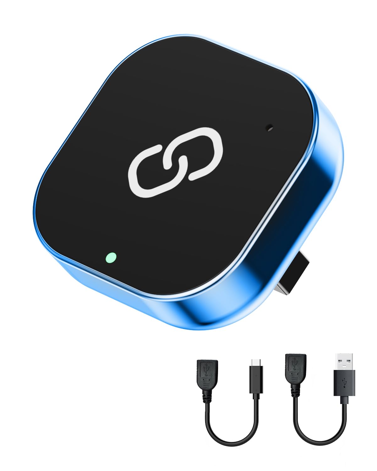 آداپتور بی‌سیم CarPlay ویژه، آداپتور بی‌سیم CarPlay پایدار با کابل USB C/A، پلاگ اند پلی، سازگار با آیفون iOS 10+ و خودروهای دارای CarPlay سیمی (آبی)