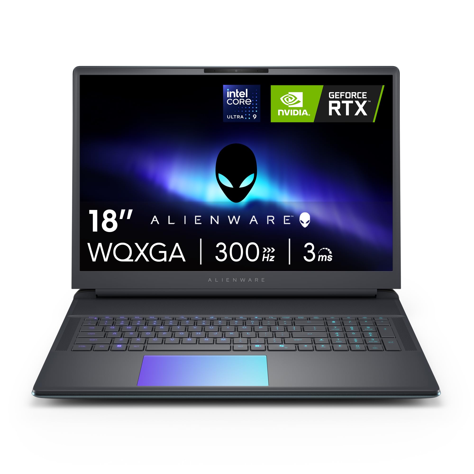 لپ تاپ بازی Alienware 18 Space-51 AA18250-18 اینچ با نمایشگر WQXGA 300Hz 3ms، پردازنده اینتل Core Ultra 9 275HX، گرافیک NVIDIA GeForce RTX 5080، 32GB DDR5 2x16GB، 2TB NVMe M.2 PCIe Gen5 SSD، دوربین 2 مگاپیکسلی FHD IR