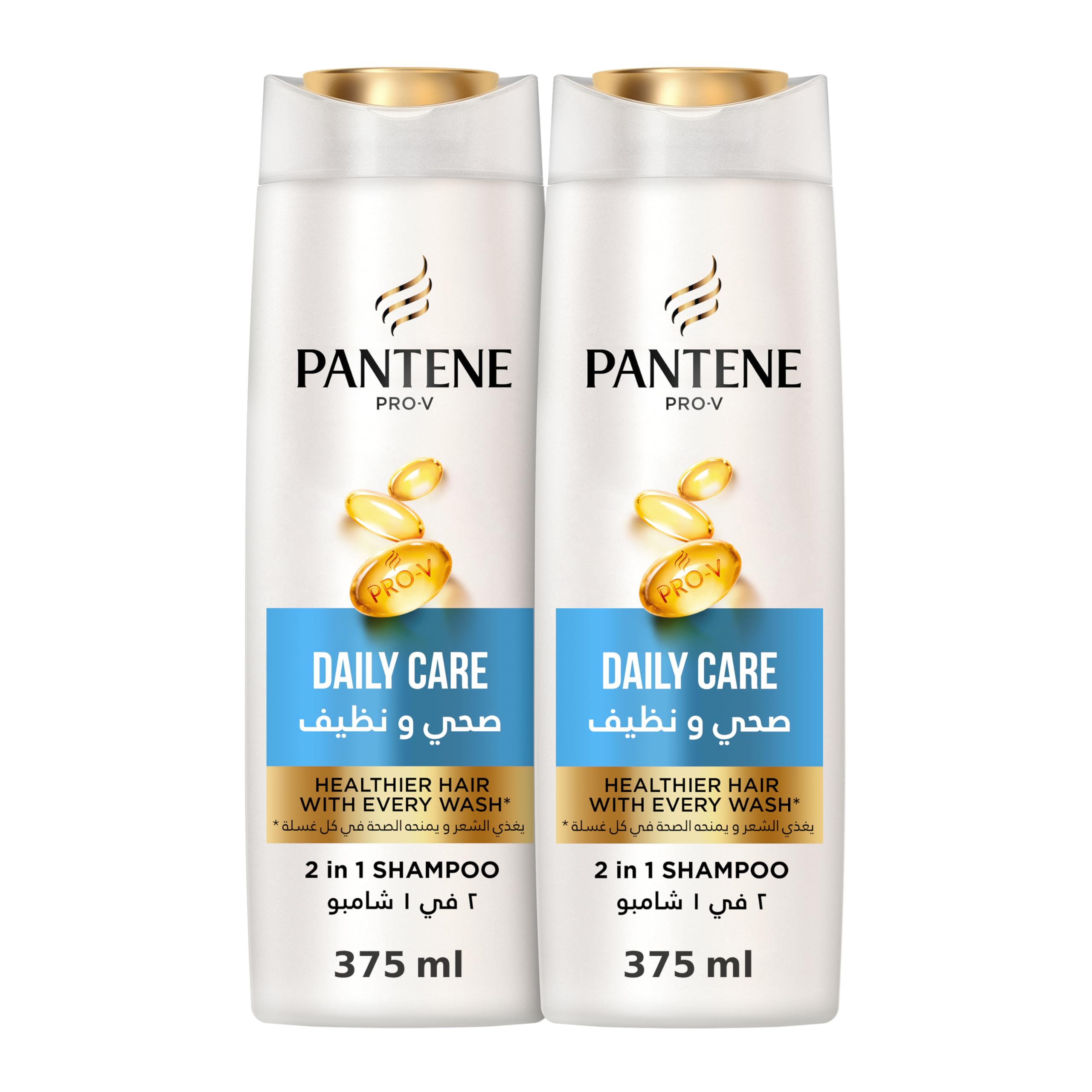 شامپو Pantene Pro-V Goodbye Summer Frizz با کنترل 72 ساعته روغن‌کنترل، حاوی 375 میلی‌لیتر، بسته‌بندی ممکن است متغیر باشد. محصول مراقبت روزانه 375 میلی‌لیتر (بسته دوتایی)