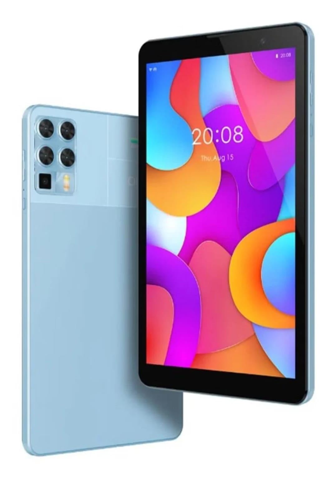 تبلت اندروید Oteeto Tab 8 5G، با صفحه نمایش 8 اینچ، 8GB رم، 512GB حافظه داخلی، باتری 5000 میلی آمپر ساعت، همراه با کیبورد (آبی)