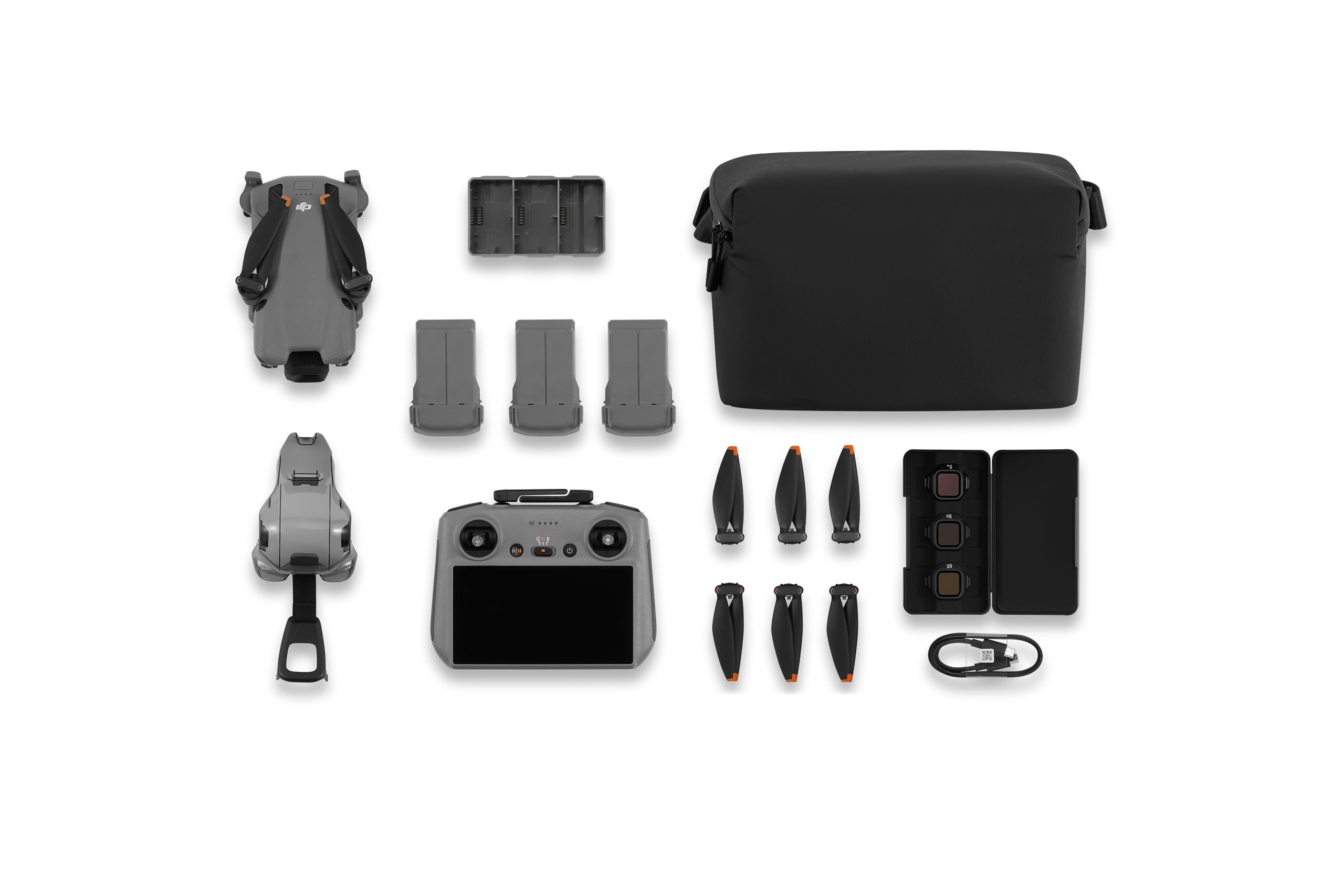 پک کومبو بیشتر DJI Mini 5 Pro همراه با RC 2 DJI، CMOS 1 اینچ، تشخیص موانع، ActiveTrack 360°، چرخش جیمبال 225°، عمر باتری افزوده MOIAT Certified، نسخه امارات متحده عربی، پشتیبانی گارانتی رسمی DJI Mini 5 Pro Fly More Combo Plus همراه با DJI RC 2