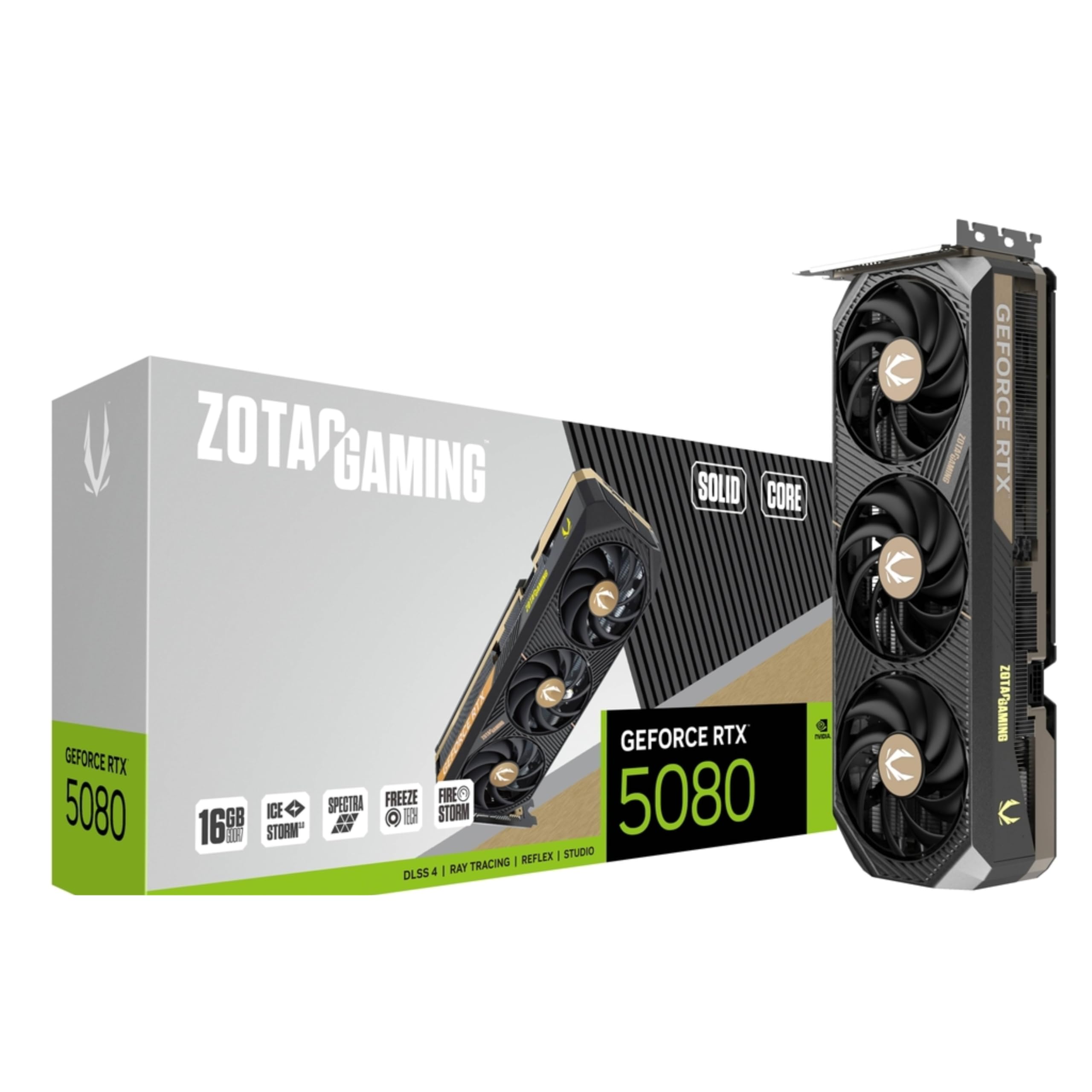 ZOTAC Gaming GeForce RTX 5080 با هسته محکم 16GB GDDR7 Reflex 2 RTX AI DLSS4