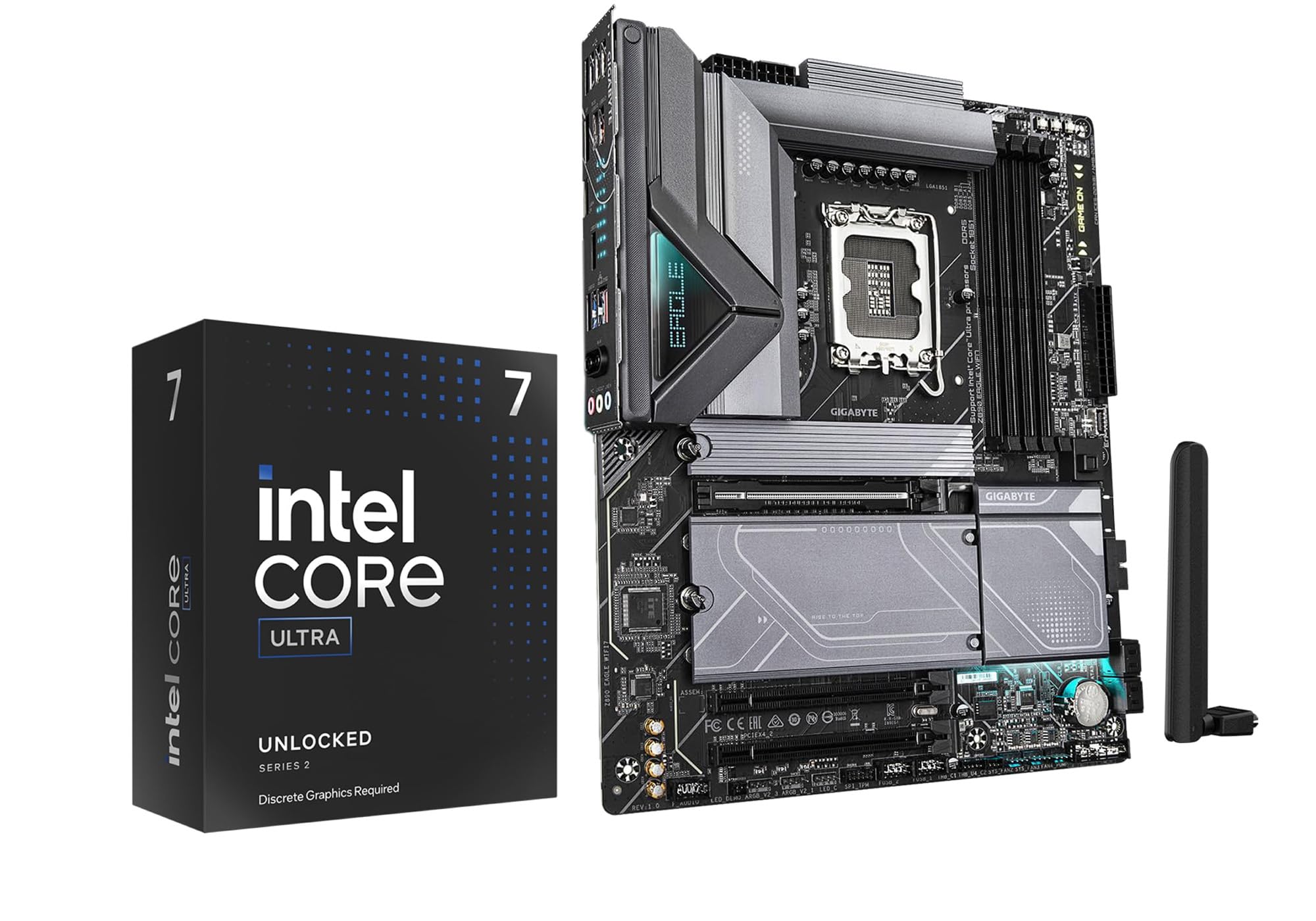 کومبوی پردازنده و مادربرد CPU MICRO CENTER - اینتل اولترا 7 265KF با 20 هسته (8 هسته P + 12 هسته E) با پردازنده دسکتاپ به همراه مادربرد Gigabyte Z890 Eagle WIFI7