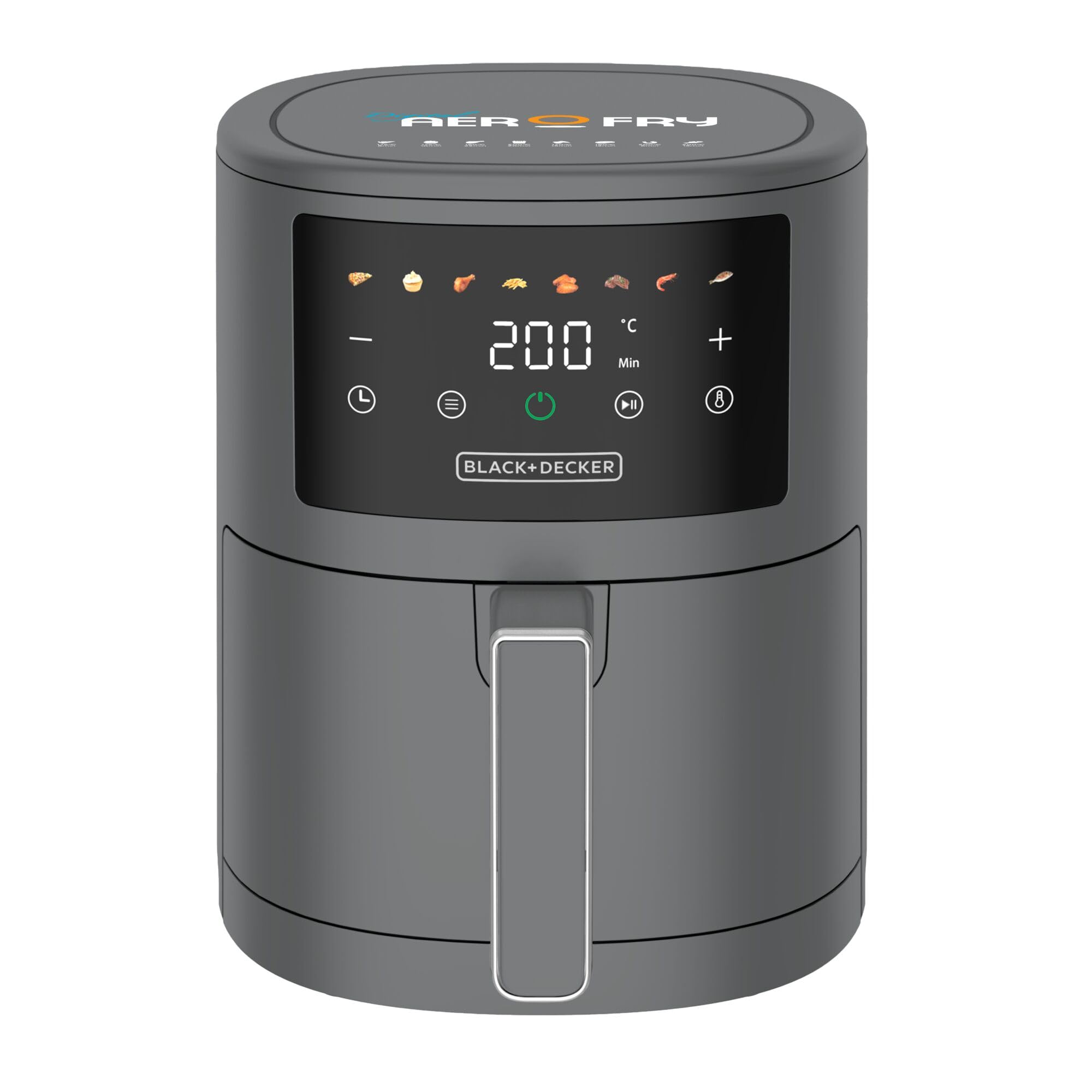 BLACK+DECKER سرخ‌کن بدون روغن دیجیتال ۸ کاره | ظرفیت ۳.۵ لیتر با فناوری گردش سریع هوا | توان ۱۵۰۰ وات با نمایشگر LED رنگی | قابلیت خاموشی خودکار با یادآور تکان‌دادن (۳ بوق) | AF3550-B5 ۳.۵ لیتر - دیجیتال