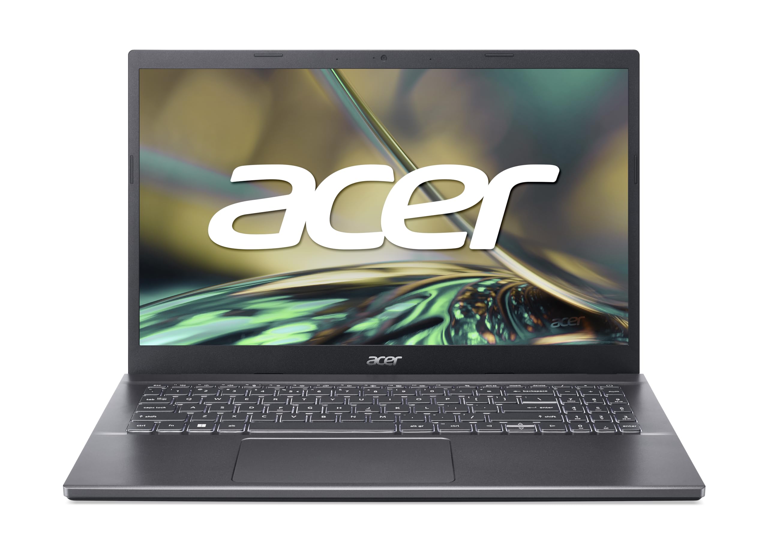 لپ تاپ Aspire 5 A515 با پردازنده ژن Intel Core i5-1235U نسل 12، 10 هسته تا 4.40 گیگاهرتز/رم 8 گیگابایت DDR5/حافظه‌ی نوری 512 گیگابایت SSD/گرافیک 4 گیگابایتی Nvidia RTX2050/صفحه نمایش 15.6 اینچی FHD IPS/ویندوز 11 Home/وای-فای نسل 6/صفحه کلید با نور پس‌زمینه/رنگ Steel Gray