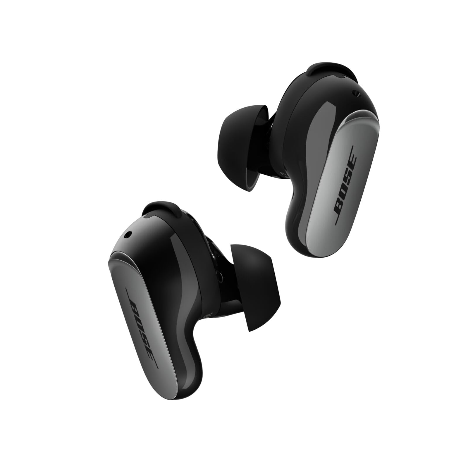 ایربادهای QuietComfort Ultra بی‌سیم با بلوتوث از Bose (نسل دوم)، با حذف نویز فعال، تا حداکثر ۶ ساعت عمر باتری، دارای استاندارد IPX4، صدای فراگیر، بیس عمیق، رنگ مشکی