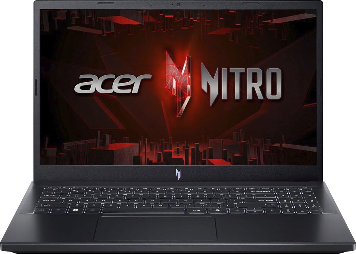 لپ تاپ بازی Acer Nitro V 15، 2025، 15.6 اینچ 1920x1080 144Hz IPS، Intel 10-Core i7-13620H، NVIDIA GeForce RTX 4050، 16GB DDR5، 512GB SSD، ویندوز 11 Pro، صفحه کلید پشتی روشن، Wi-Fi 6، BT 5.2، دوربین 720p، مشکی. ویندوز 11 Pro 16GB RAM / 512GB SSD