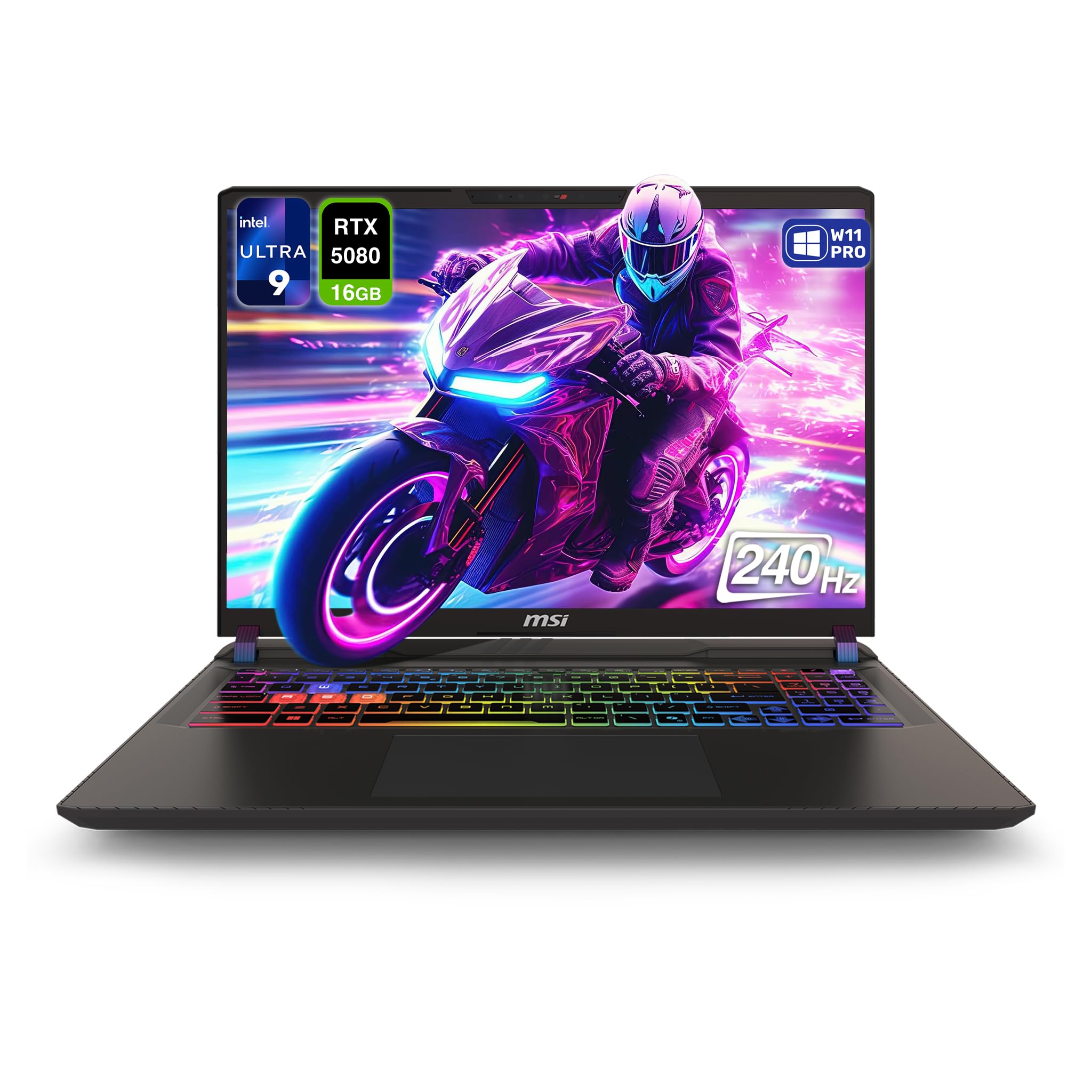 لپ تاپ Gaming MSI Vector 16 HX AI 400، Intel Ultra 9-275HX، 32GB RAM DDR5، 2TB SSD PCIe، نمایشگر 16 اینچی WQXGA (2560x1600) با فرکانس 240Hz، Nvidia GeForce RTX 5080، صفحه کلید RGB Backlit، ویندوز 11 Pro، رنگ خاکستری کوزمو. 32GB RAM | 2TB SSD W11 Pro