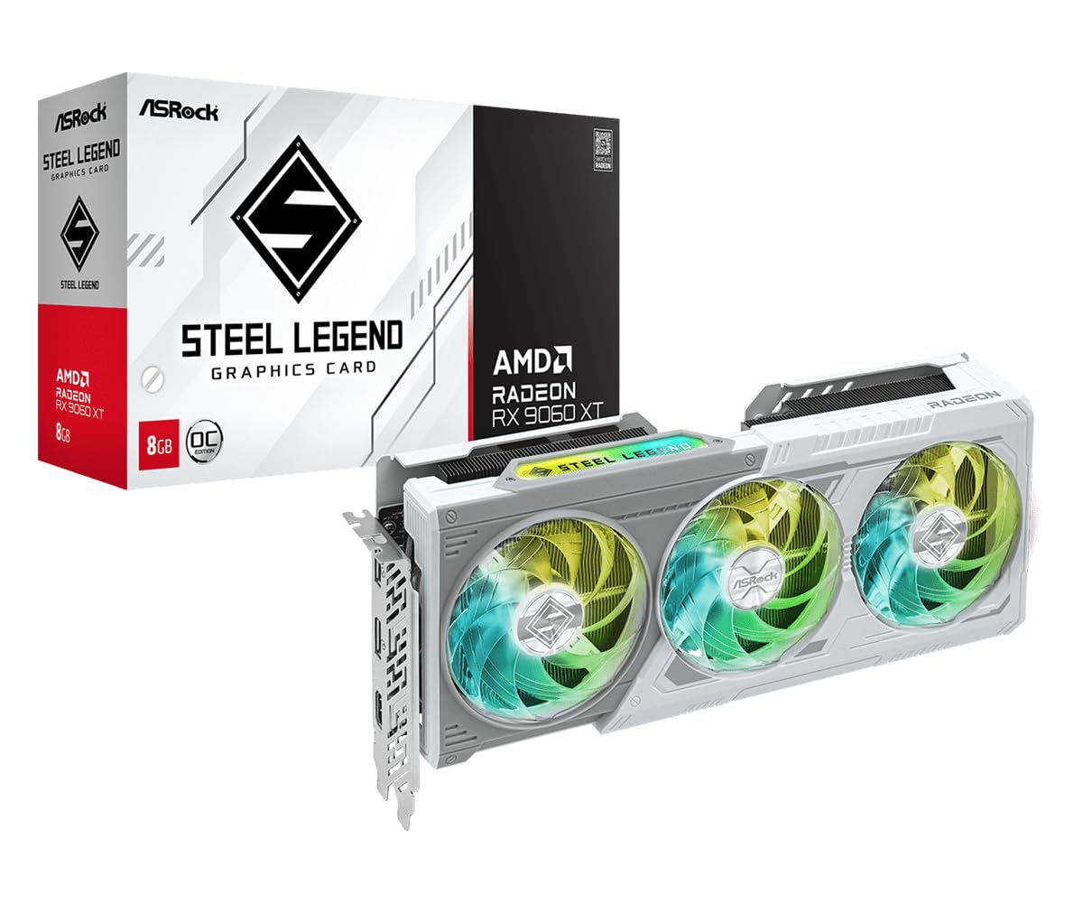 ASRock AMD Radeon™ RX 9060 XT Steel Legend ۸ گیگابایت اورکلاک‌شده