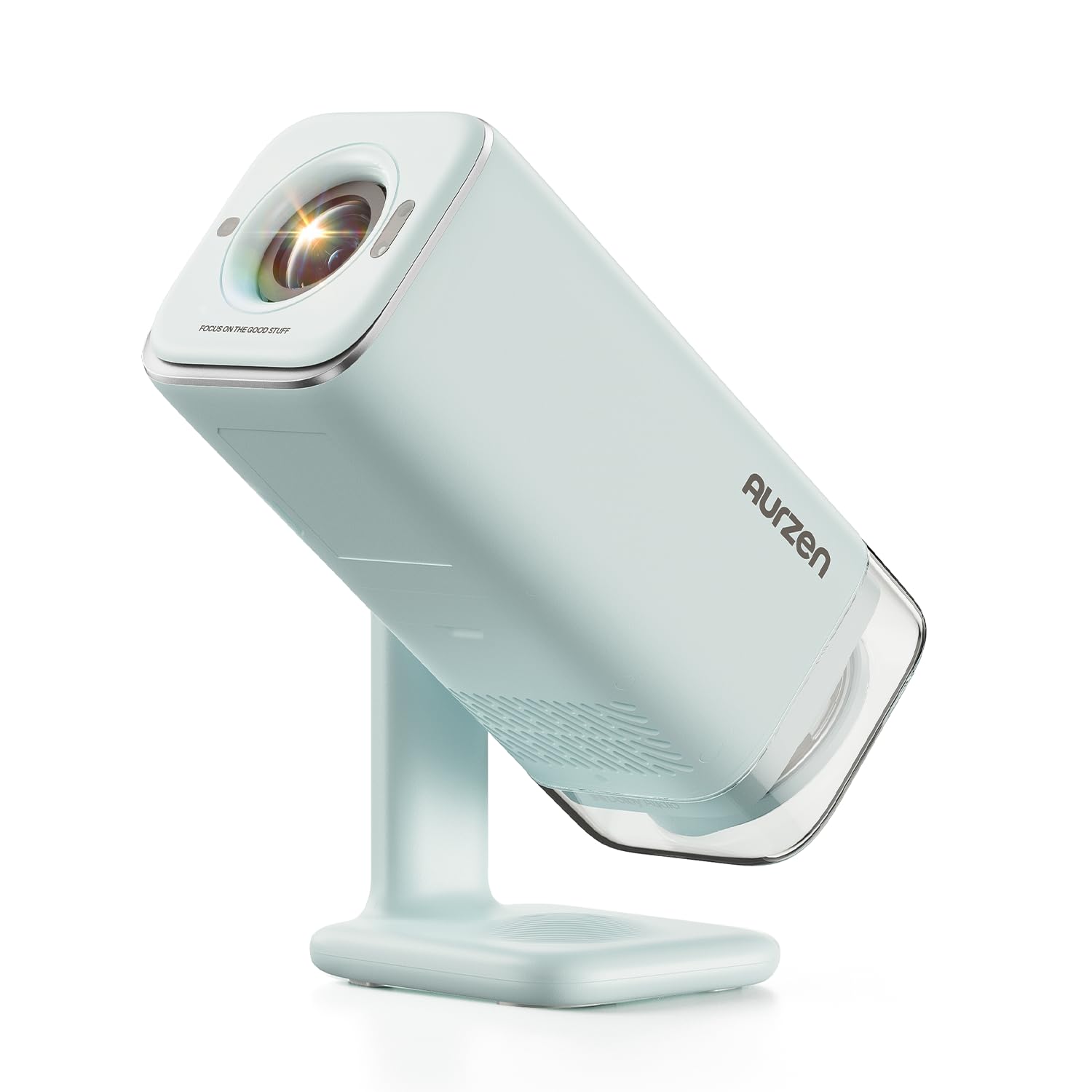 پروژکتور هوشمند Google TV Aurzen BOOM Air با وای فای و بلوتوث، پروژکتور قابل حمل برای فیلم های خانگی و خارج از منزل، با پشتیبانی 4K، استند قابل تنظیم، پاور USB-C، فوکوس در زمان واقعی، صدای Dolby، سبز