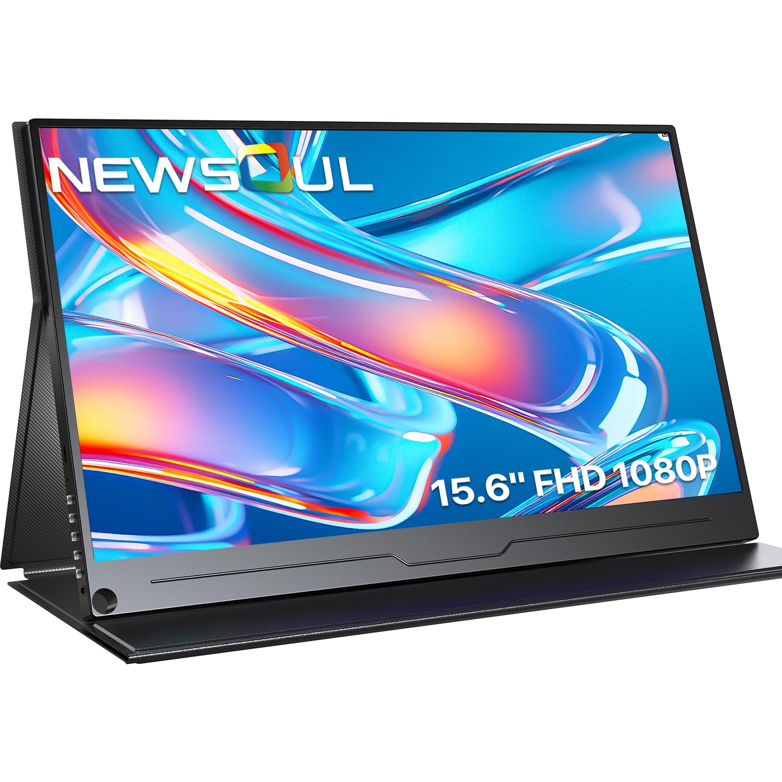 مانیتور قابل حمل 15.6 اینچ، FHD 1080P IPS، USB-C/HDMI، دو بلندگو، HDR، مراقبت از چشم، قابلیت نصب VESA، با کیف - برای لپ‌تاپ/کامپیوتر/تلفن همراه 15.6 اینچ 1080P 60Hz