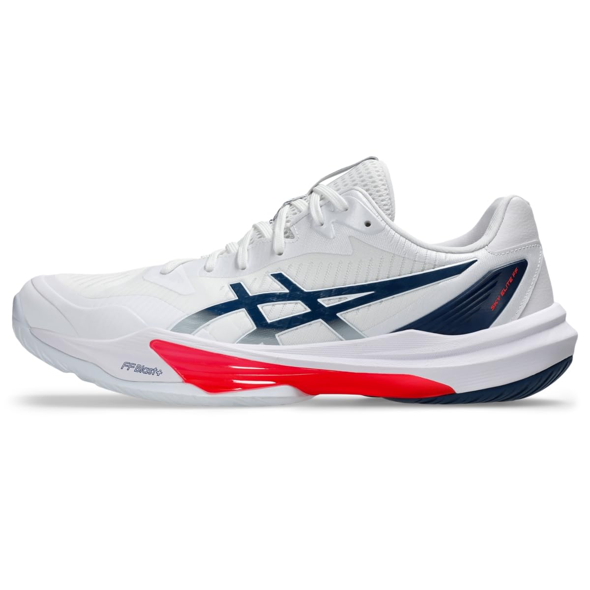 کفش والیبال مردانه ASICS Sky Elite FlyteFoam 3 با سایز ۴۴ یورو رنگ سفید/آبی ماکو