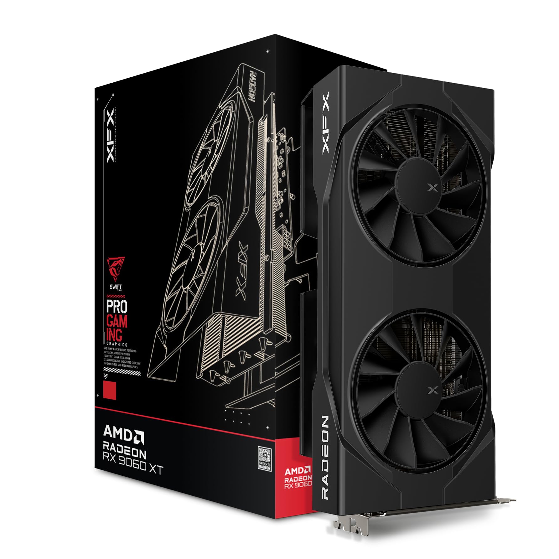 XFX Swift AMD Radeon RX 9060XT OC Gaming Edition with 8GB GDDR6 HDMI 2xDP, AMD RDNA™ 4 Graphics Card RX 9060 XT 8GB SWFT