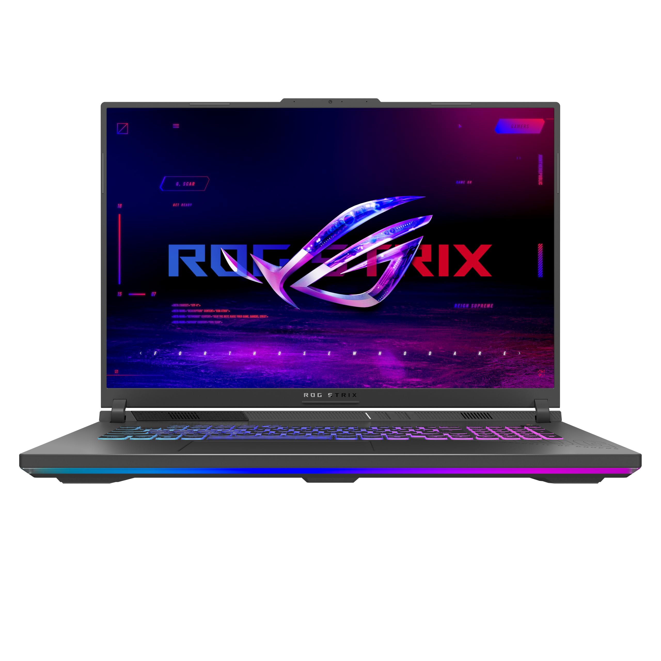 لپ تاپ بازی ASUS ROG Strix G18 (2025)، نمایشگر ROG Nebula 18 اینچی با نسبت تصویر 16:10، دقت 2.5K، فرکانس تازه‌سازی 240Hz و زمان پاسخ‌دهی 3 میلی‌ثانیه، کارت گرافیک NVIDIA® GeForce RTX™ 5060، پردازنده قابل‌حمل AMD Ryzen™ 9 7940HX، 32 گیگابایت حافظه DDR5 با فرکانس 5200 مگاهرتز، 1 ترابایت حافظه جانبی SSD PCIe نسل 4، Wi-Fi 6E