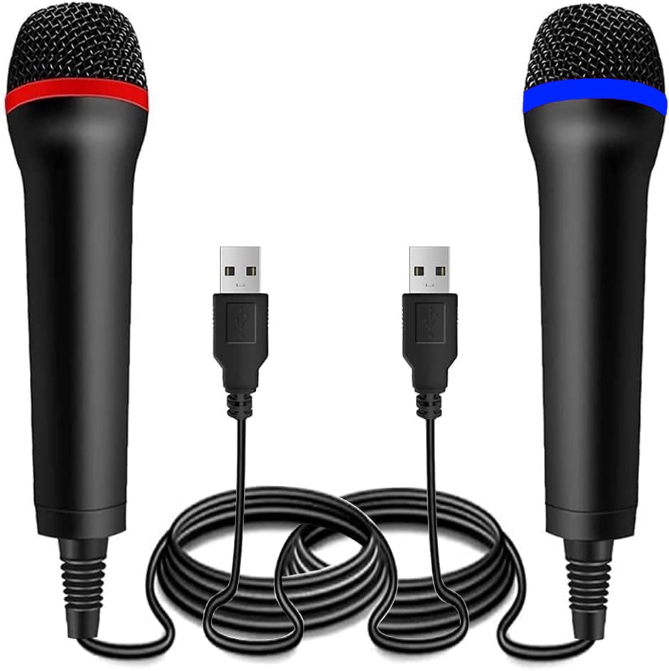 میکروفون باسیم USB بسته‌بندی BM برای بازی‌های Guitar Hero، Rock Band، Lets Sing - سازگار با Xbox One، Xbox 360، PS2، PS3، PS4، PS5، Switch، Wii، Wii U
