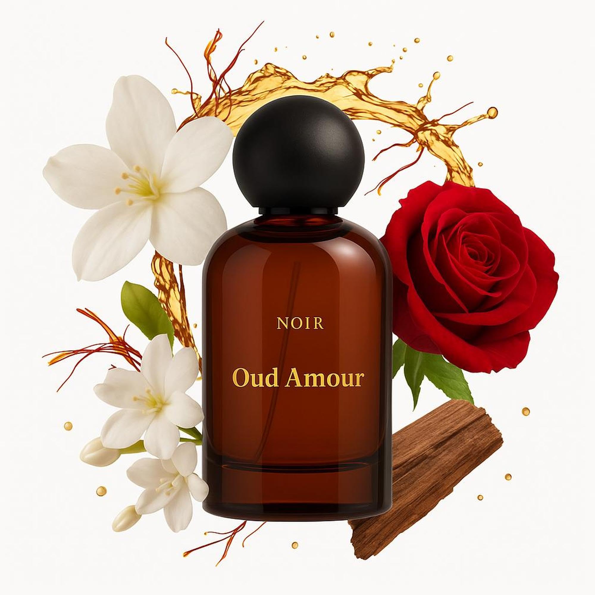 عطر اورینتال مشکی با مشک، پچولی و زعفران برای خانم‌ها، 100 میلی لیتر