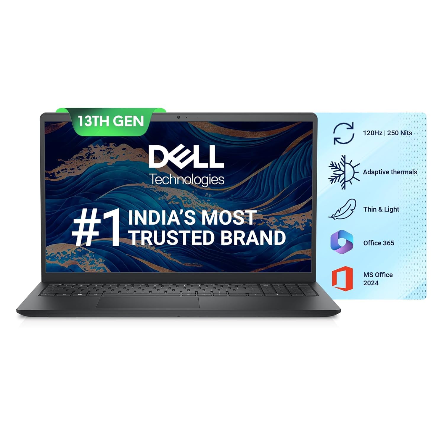 لپ تاپ تجاری DELL (ارتقا یافته) اینسپایران 15 3530، 15.6 اینچ صفحه نمایش لمسی FHD، Intel Core i5-1334U، 16GB رم، 1TB فضای ذخیره‌سازی SSD، Microsoft Office مادام‌العمر 2024، وب‌کم، HDMI، Wi-Fi 6، ویندوز 11 پرو، رنگ مشکی 16GB رم | 1TB SSD