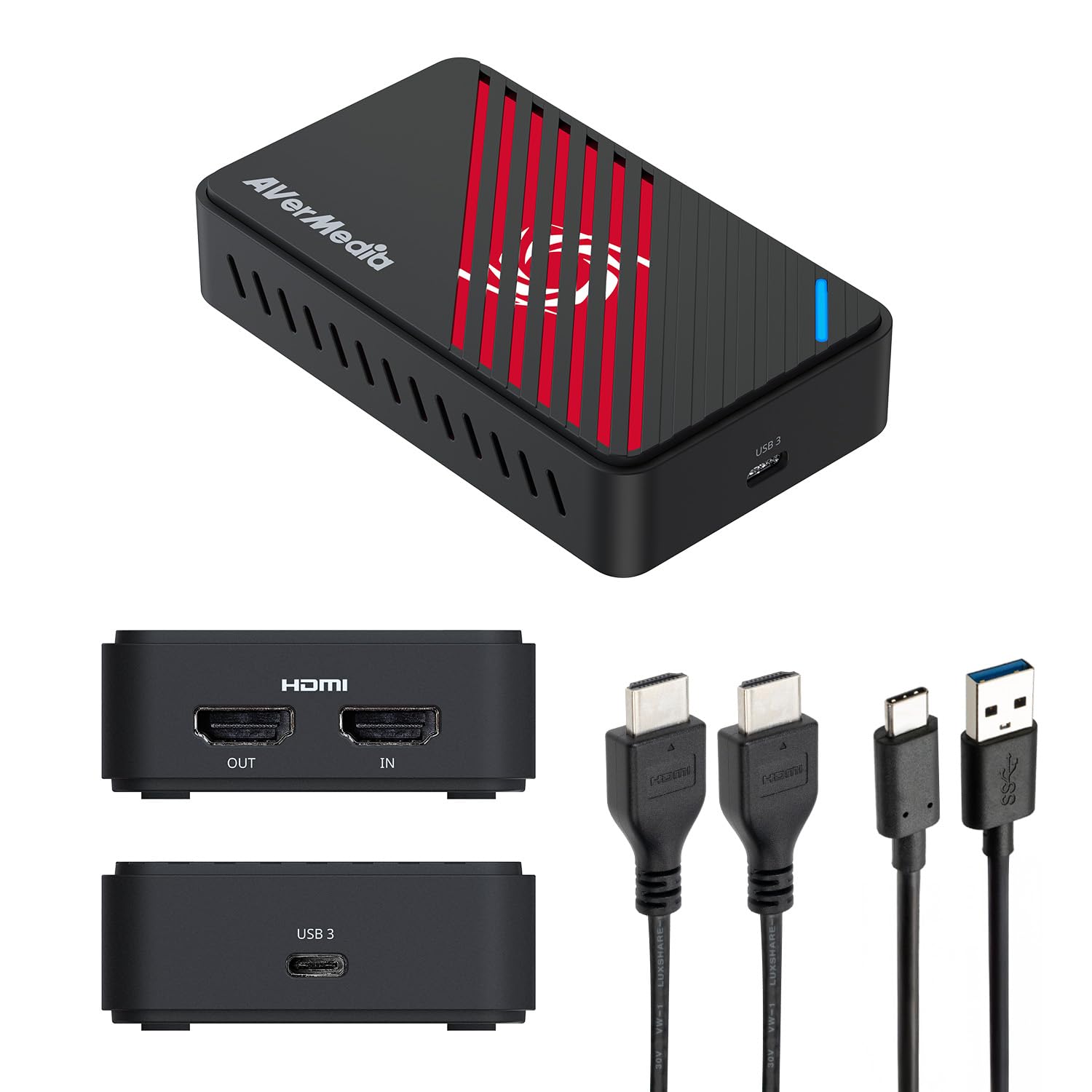 کارت گرفتن AVerMedia 4K HDMI برای استریمینگ، PS5/Pro، Xbox، Switch، PC، دستگاه گرفتن بازی USB 3.2 برای توییچ، OBS، یوتیوب، دیسکورد، ضبط با تاخیر کم، GC553Pro Live Gamer Ultra S (سیاه) Elena_BK