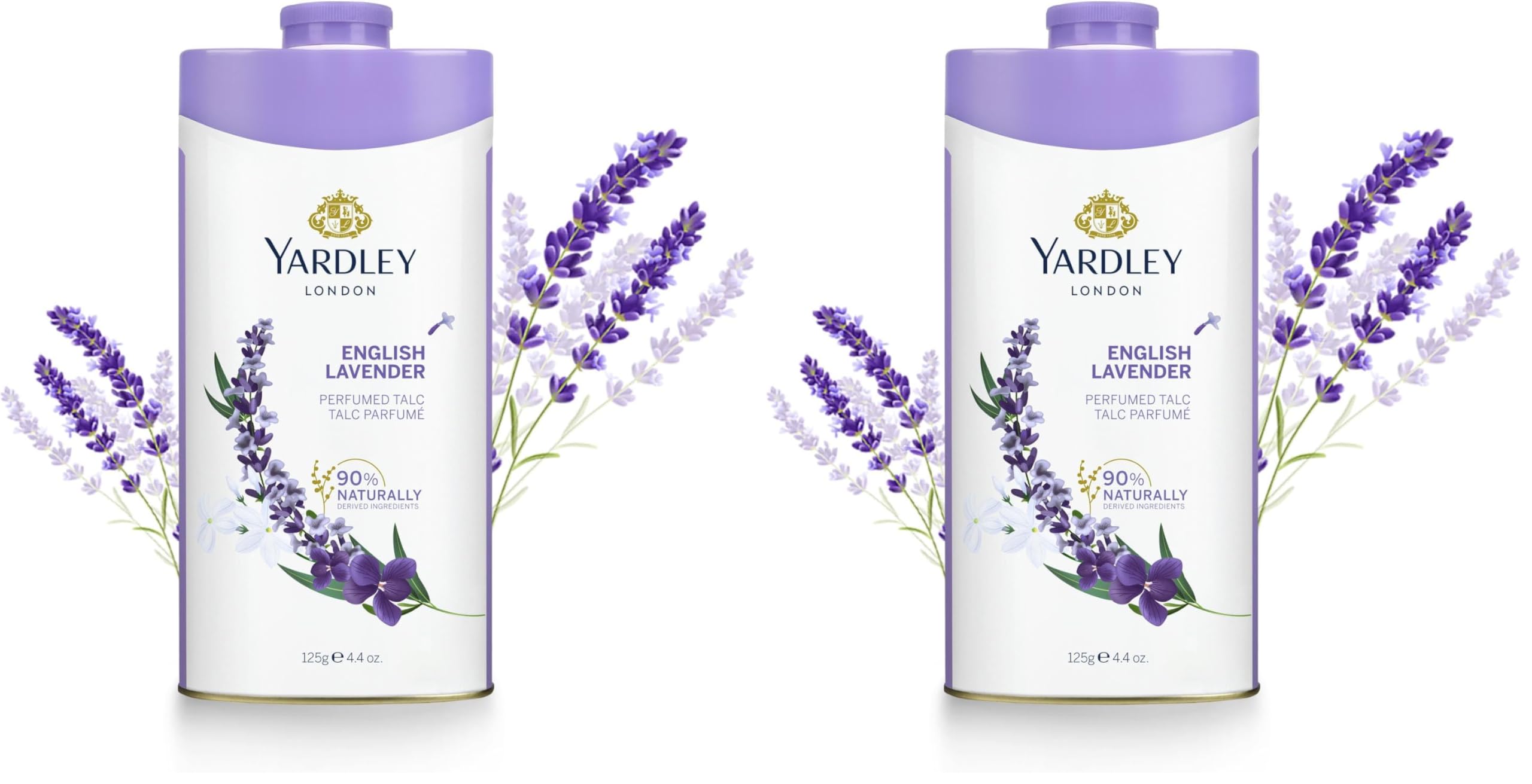 پودر بدن بوی لیموی انگلیسی لوندن یاردلی - ۱۲۵ گرم عطر اسطوره‌ای لاوندر تازگی همه‌روزه بوی تازه لاوندر کلاسیک برای بانوان (بسته 2 عددی)