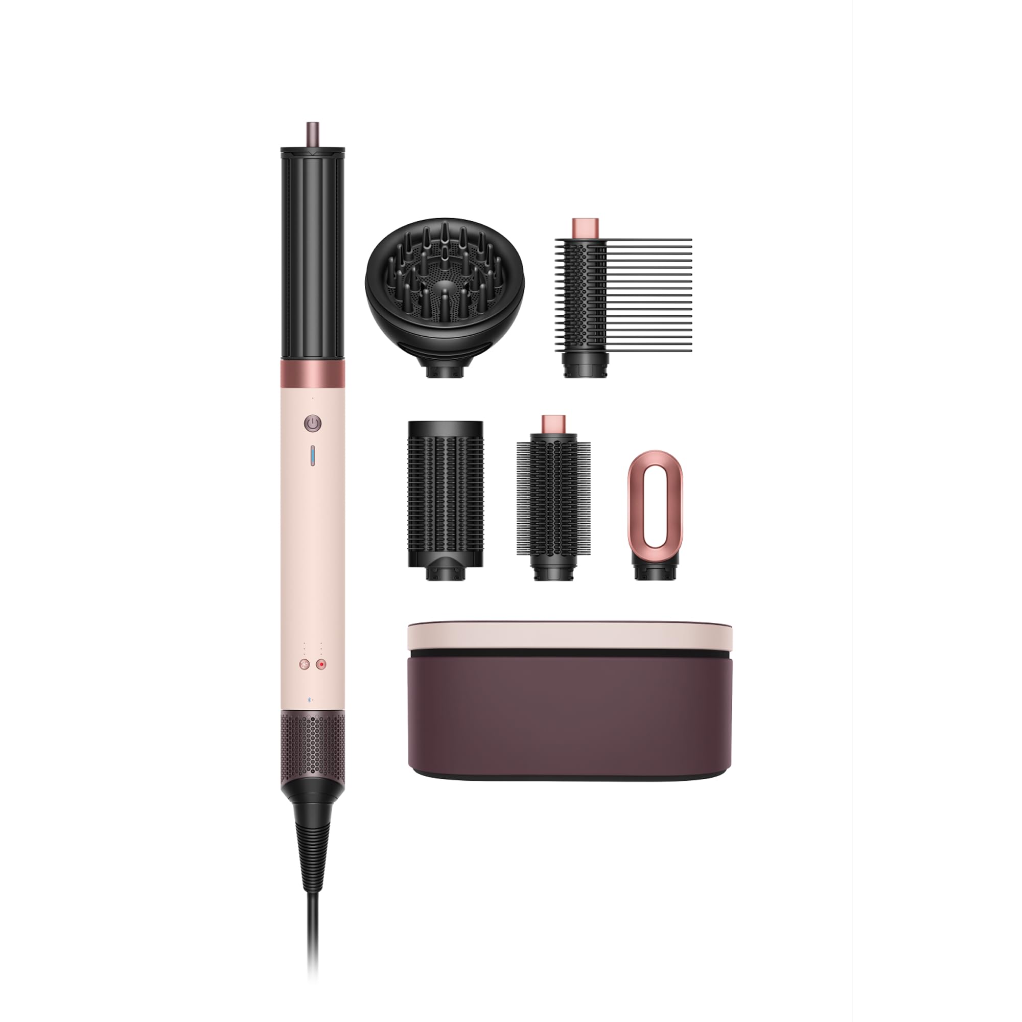 سشوار چندکاره Dyson Airwrap Coanda2x و خشک کننده با سبک سازی چندگانه Curly+Coily در رنگ صورتی سرامیکی و طلا رز - نسخه بین المللی