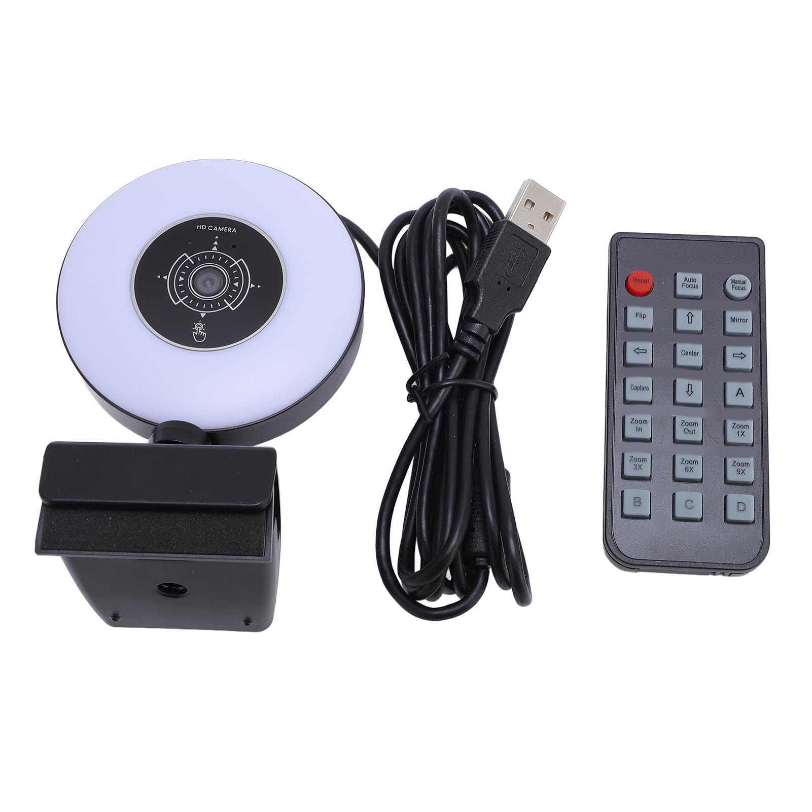 وب‌کم Fyearfly با نور 4K، دوربین استریم USB 1080P با میکروفون و کنترل از راه دور وب‌کم با فوکوس خودکار برای اسپرت کردن در وب و بازی روی رایانه شخصی، لپ‌تاپ و دسکتاپ
