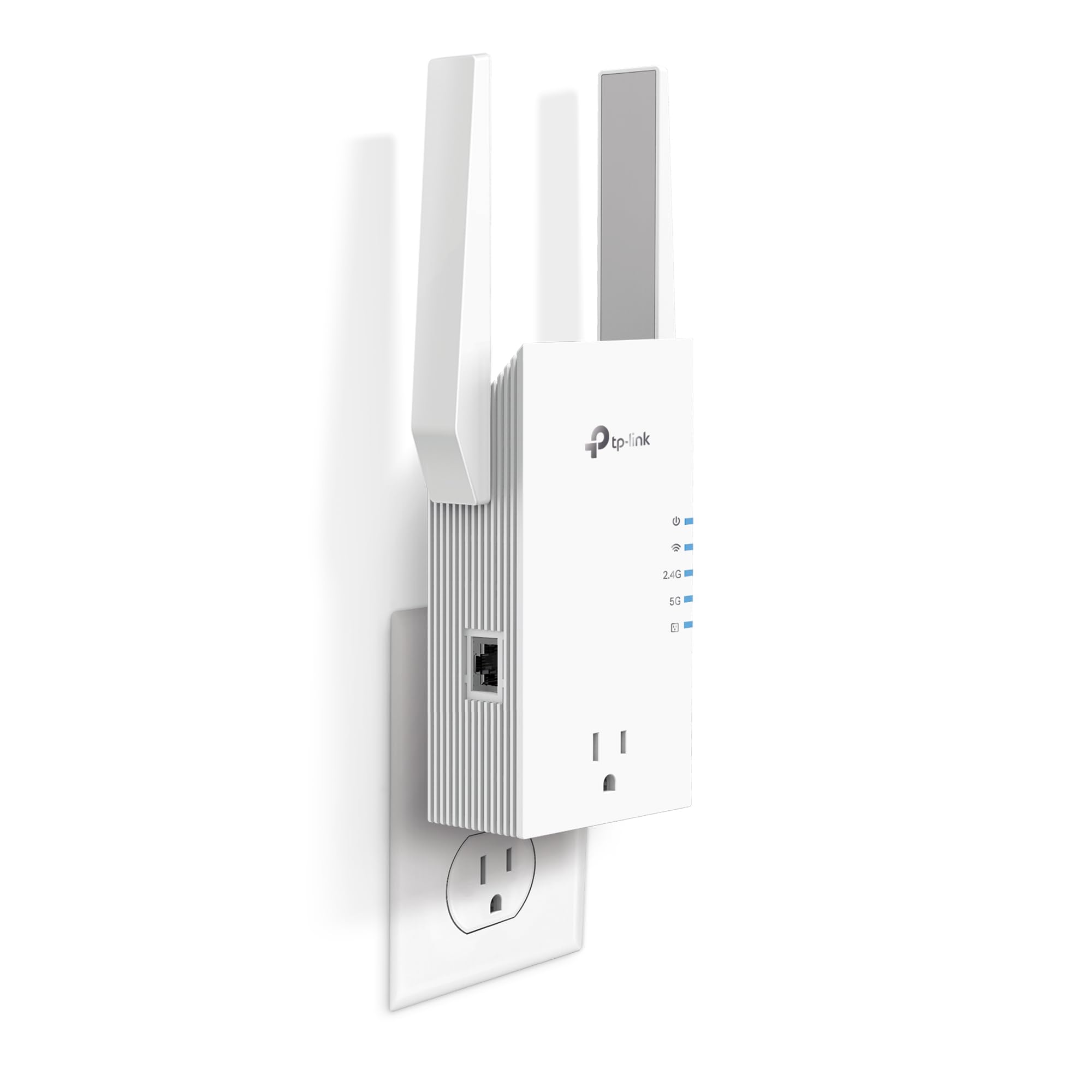 TP-Link RE765X AX3000 WiFi 6 تقویت‌کننده برد با قابلیت عبوری یکپارچه | تکرار کننده بی‌سیم دو بانده با پورت اترنت | تا 2400 فوت مربع، 64 دستگاه | سازگار با EasyMesh | راه‌اندازی از طریق اپلیکیشن AX3000 با پورت الکتریکی حفظ‌کننده هوشمند