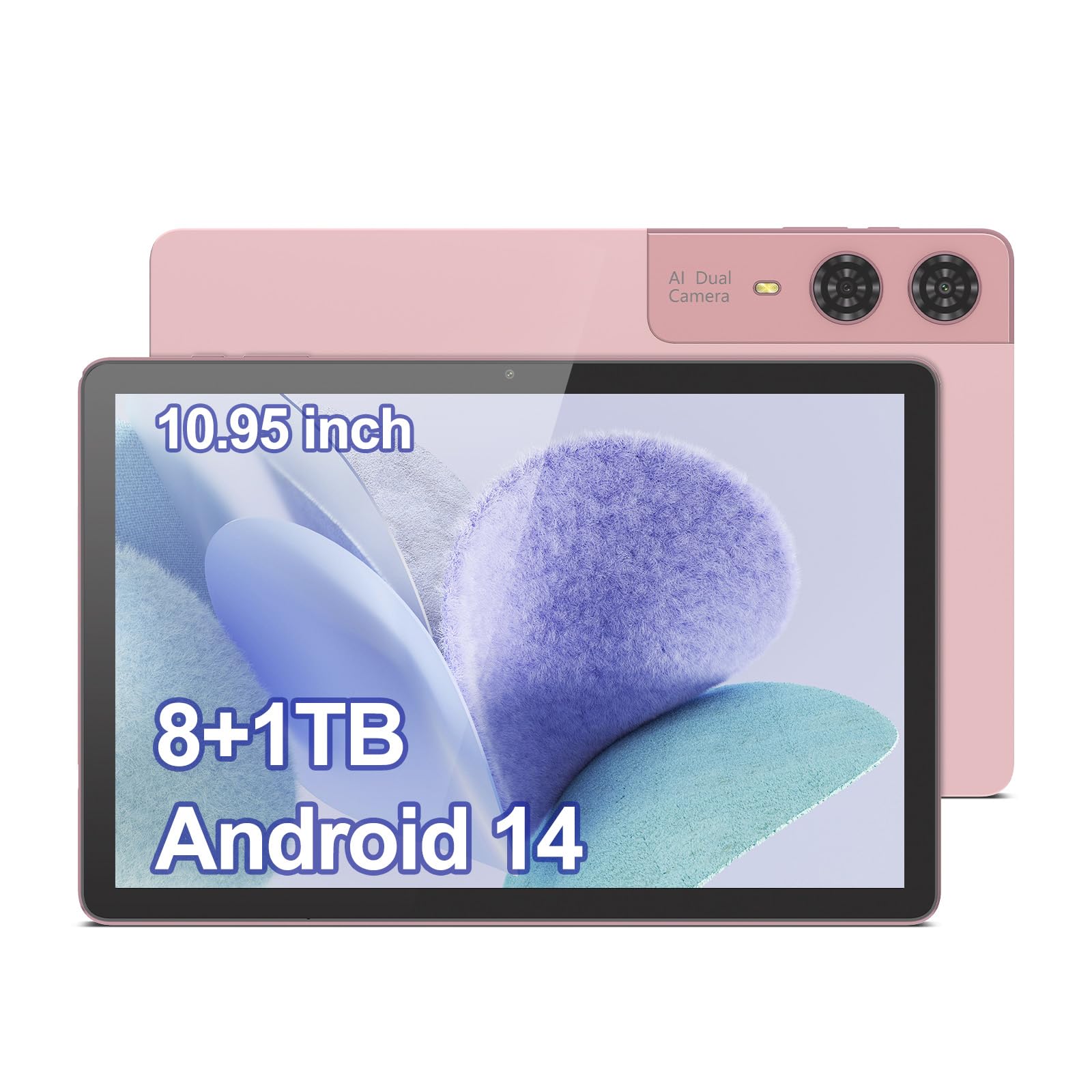تبلت C ایده، تبلت 10.95 اینچی، اندروید 14 با صفحه نمایش HD، 8 گیگابایت رم و 1 ترابایت حافظه داخلی، 10000 میلی آمپر ساعت، تبلت پی سی با بلوتوث وای فای برای بزرگسالان، CM11000 Plus (صورتی)